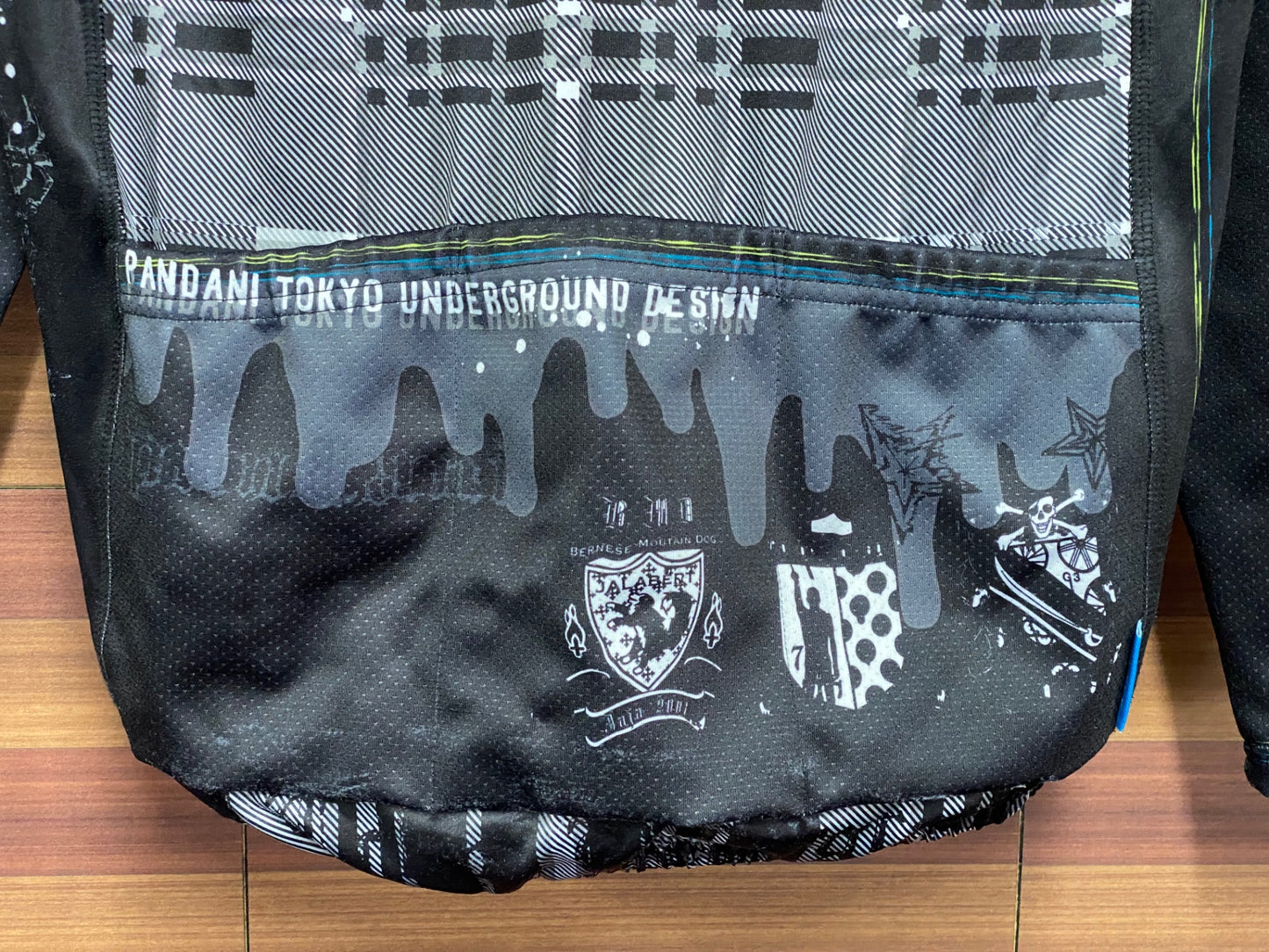 IT126 パンダーニ Pandani 長袖 サイクルジャケット 黒 白 S 裏起毛