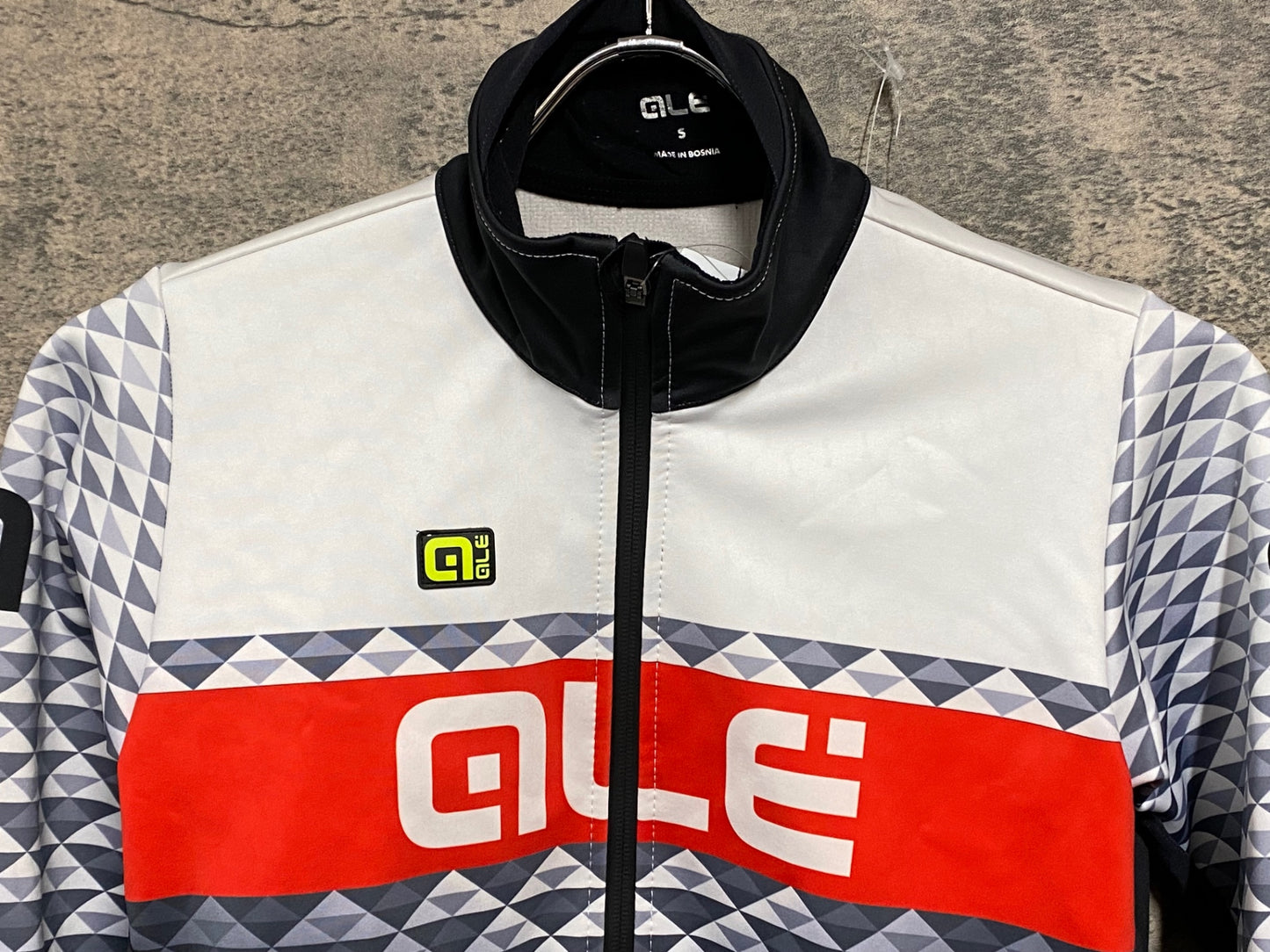 JB366 アレ ALE 長袖 サイクルジャケット 白 黒 S 裏起毛