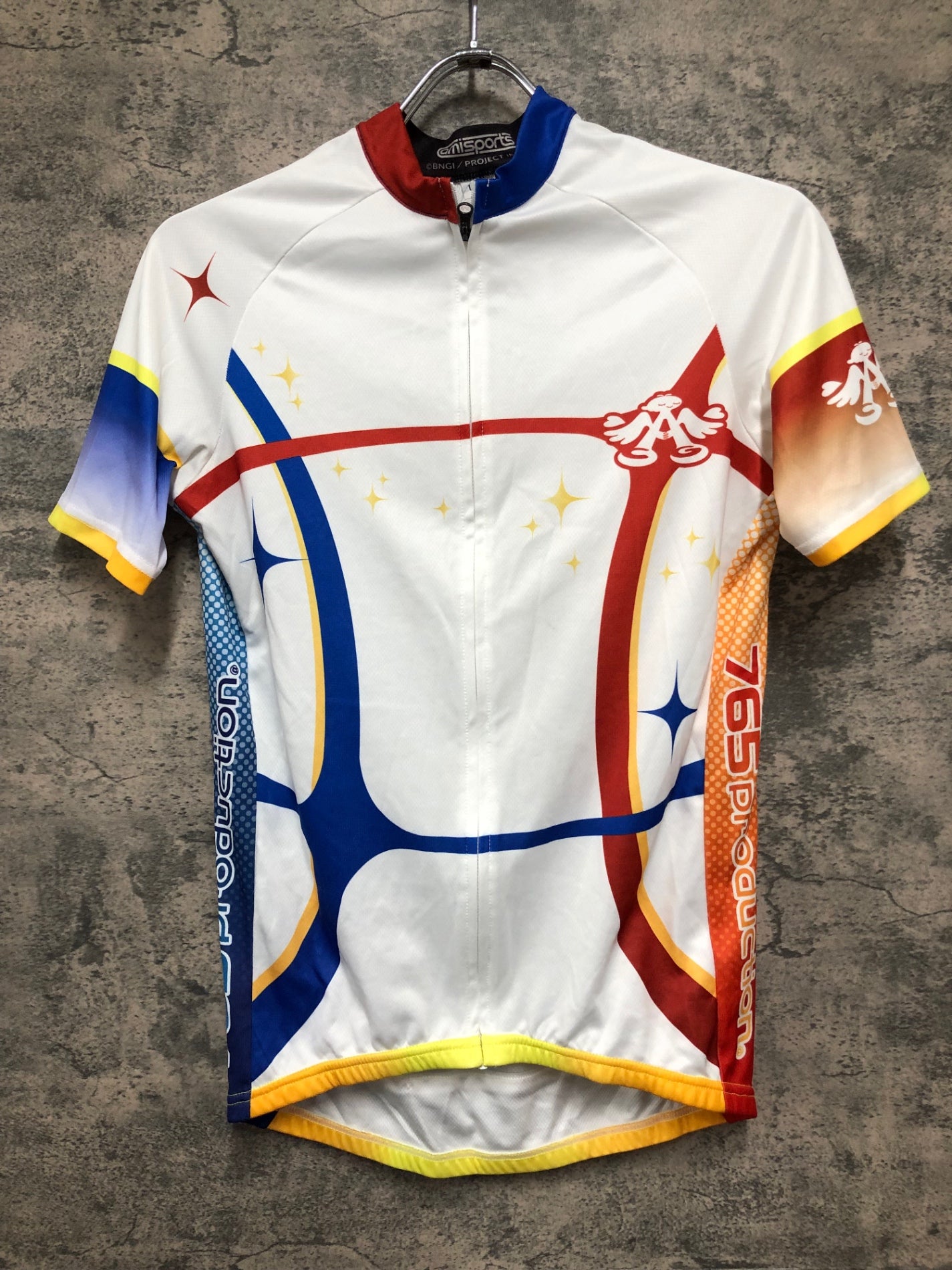 IZ761 アミスポーツ amisports 半袖 サイクルジャージ 白 オレンジ 青 L 痛ジャージ アイドルマスター 765 production