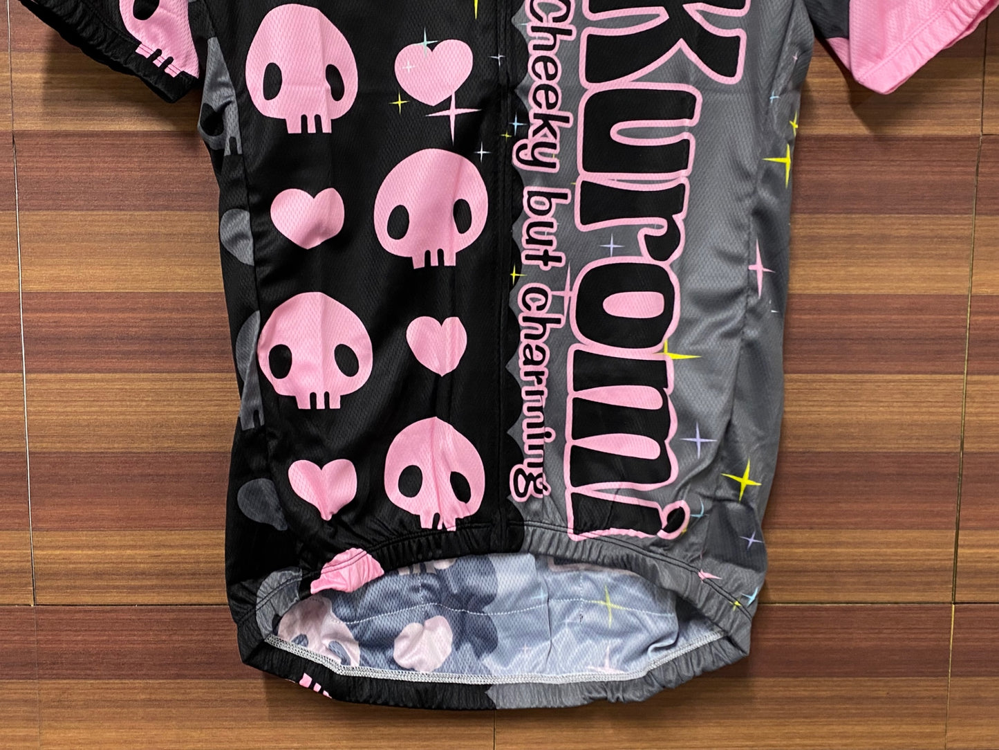 IS011 ウエイブワン WAVE ONE 半袖 サイクルジャージ 黒 グレー L マイメロディ スカル