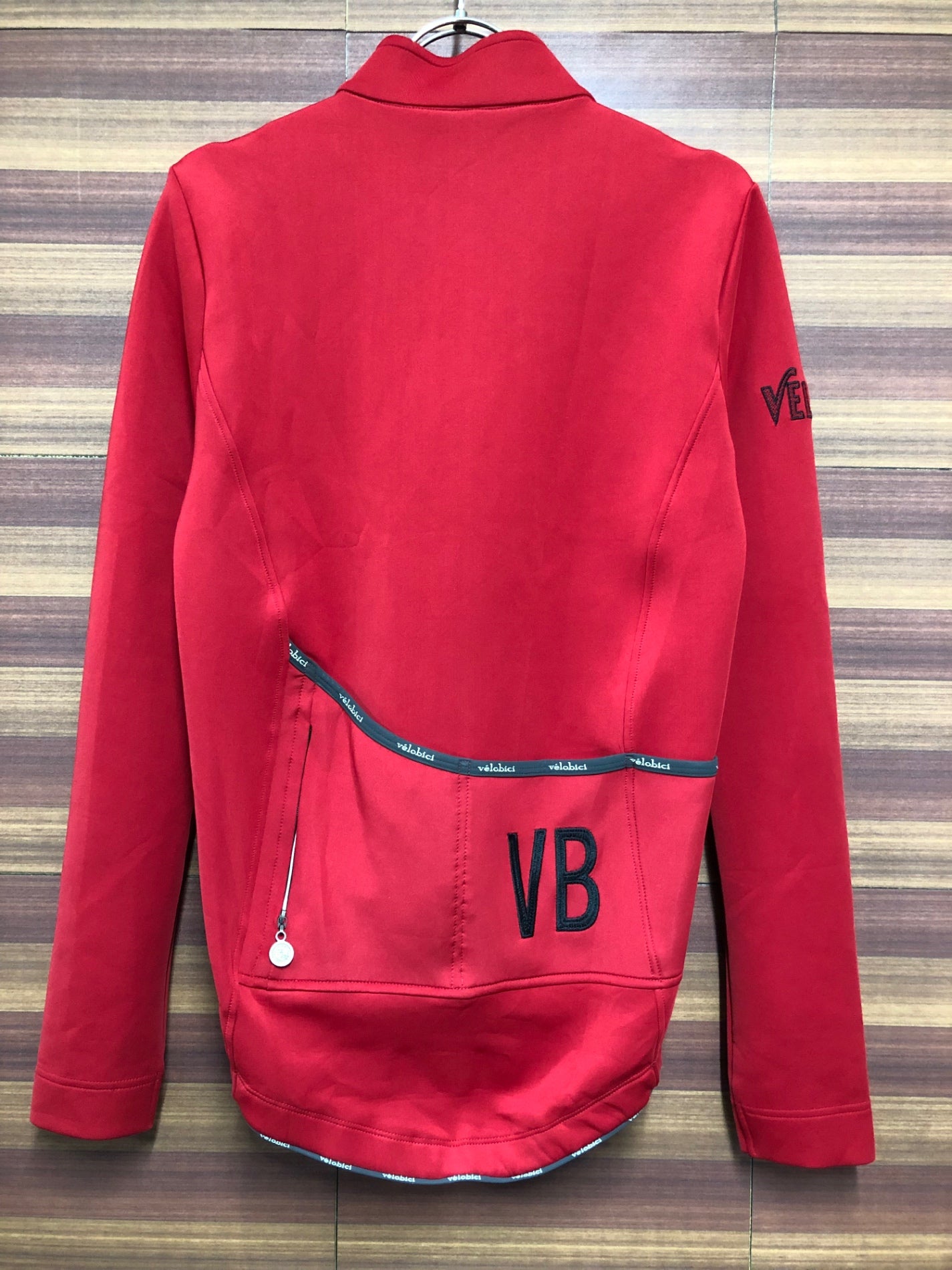 IO514 ヴェロビチ velobici VELVET 長袖 サイクルジャージ 赤 4