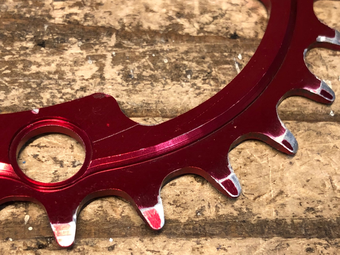 JA579 スギノ Sugino CYCLOID Super Hill Climb CY4-SHC インナー チェーンリング 赤 32T 楕円