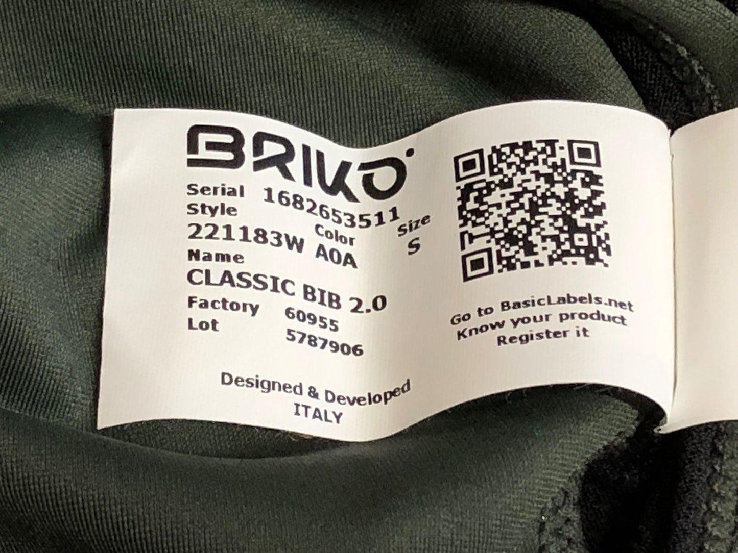 IL858 ブリコ BRIKO CLASSIC BIB 2.0 ビブショーツ カーキ ロゴ剥げ S