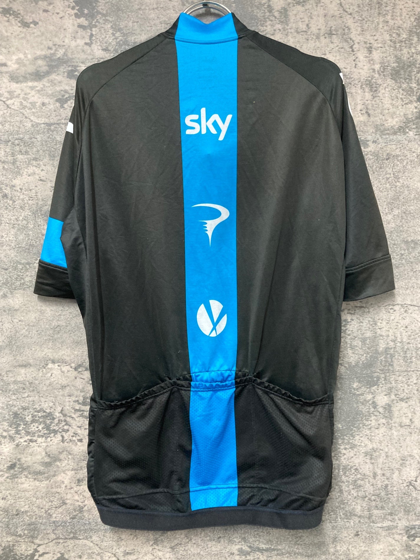 IW744 ラファ Rapha MEN'S PRO TEAM JERSEY 半袖 サイクルジャージ 黒 水色 M TEAM sky ※擦れ、よれ