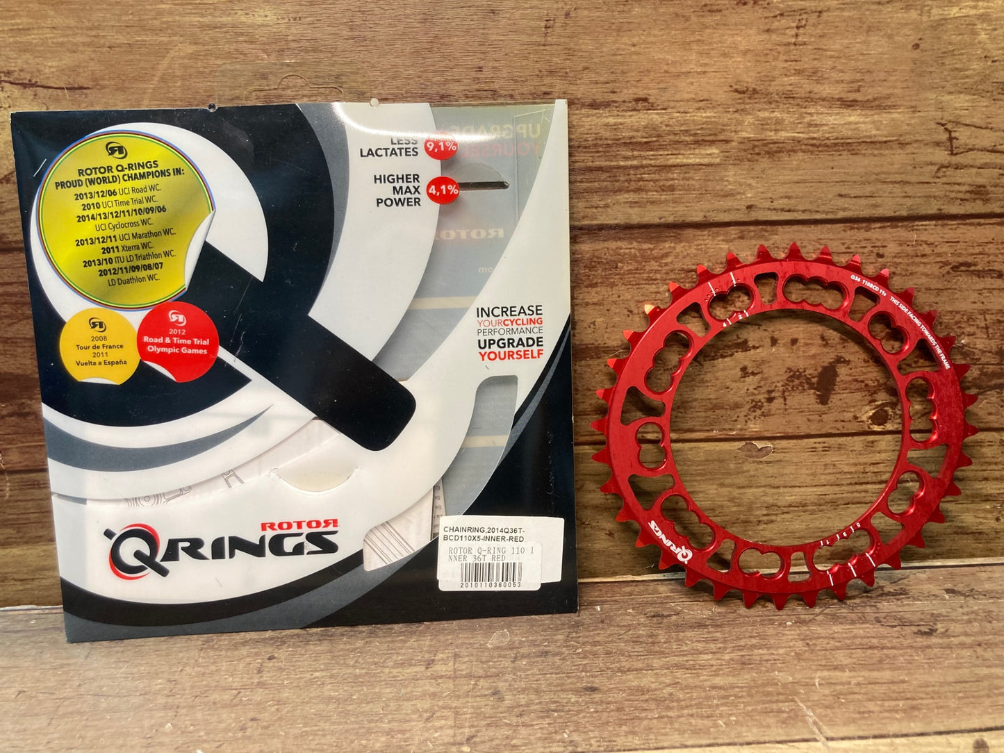 IE820 ローター ROTOR QRINGS 36T RED 楕円チェーンリング