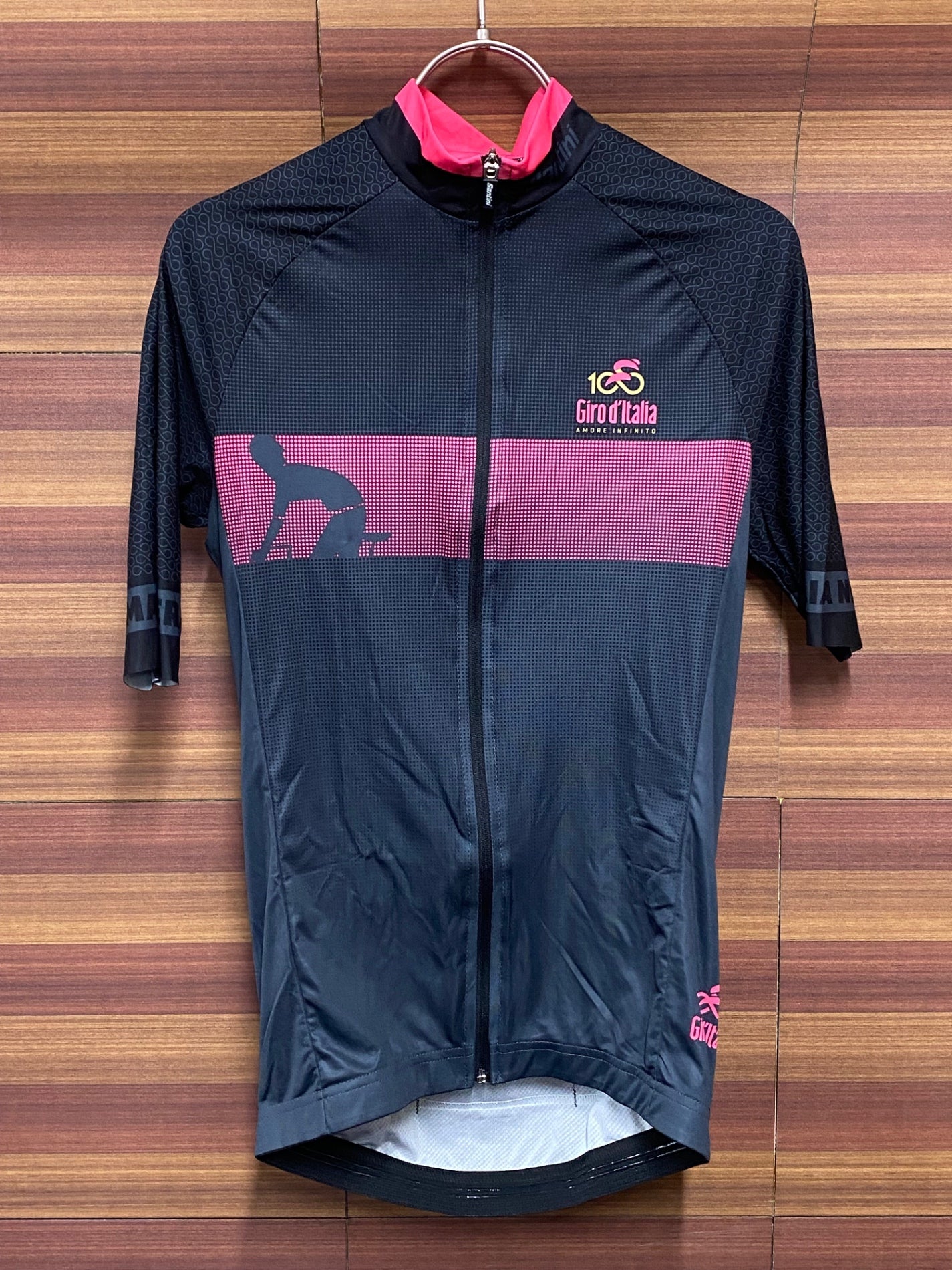 IT959 サンティーニ Santini ジロデイタリア 半袖 サイクルジャージ 黒 L