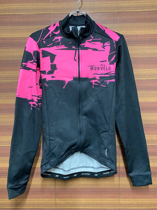 IN226 モルベロ MORVELO 長袖 サイクルジャージ 黒 ピンク S 裏起毛