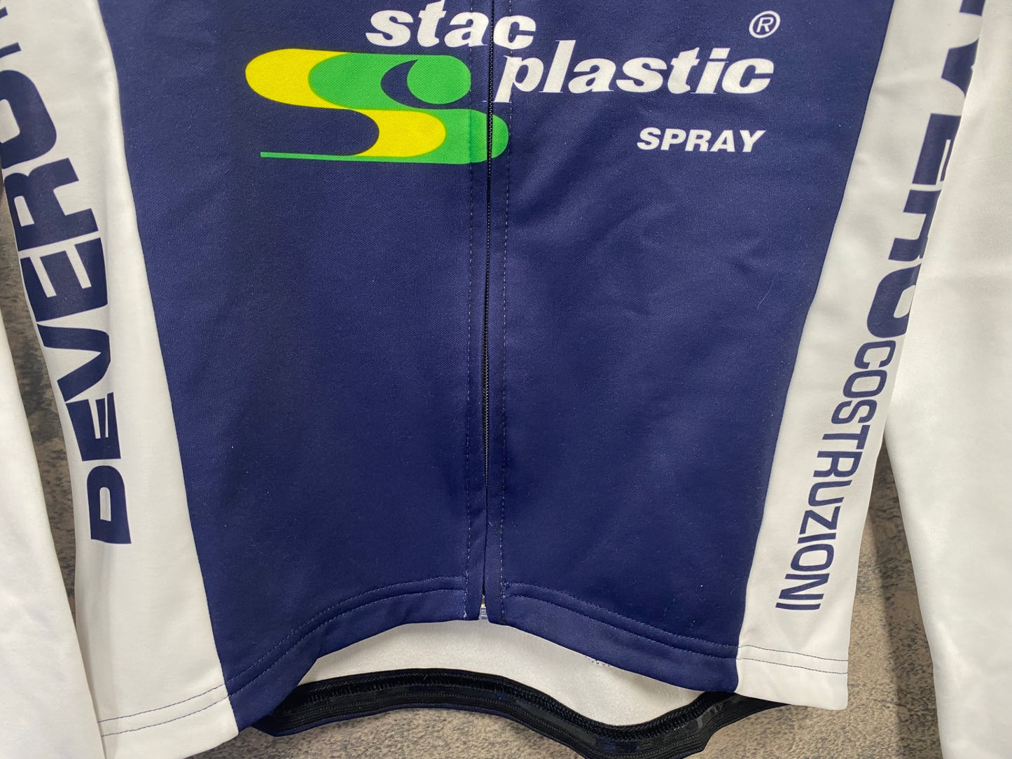 IZ358 ビエンメ BEMME 長袖 サイクルジャージ ネイビー L 裏起毛 DE ROSA