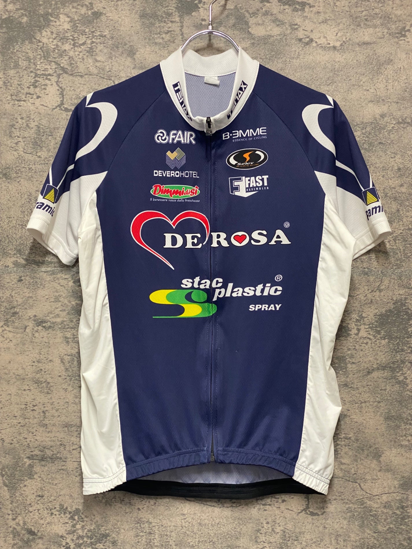 IZ357 ビエンメ BEMME 半袖 サイクルジャージ L derosa ネイビー