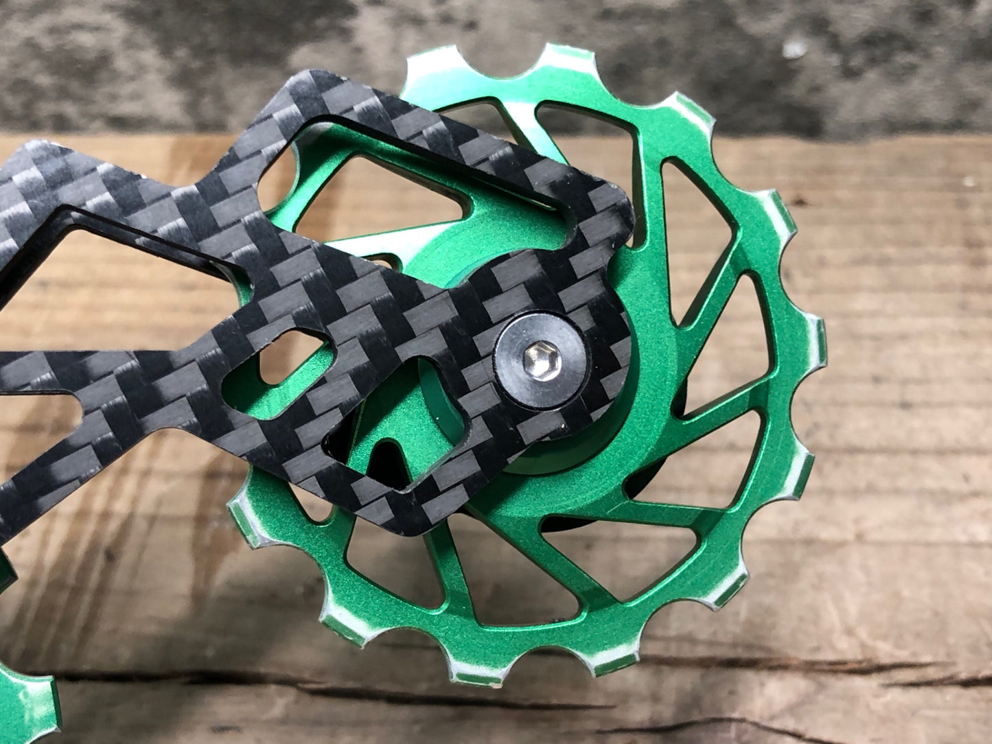 IQ468 ノヴァライド NOVA RIDE ビッグプーリー 3Kカーボン セラミック 14/17T 緑 シマノ12s対応 R8100,R8150,R9200,R9250