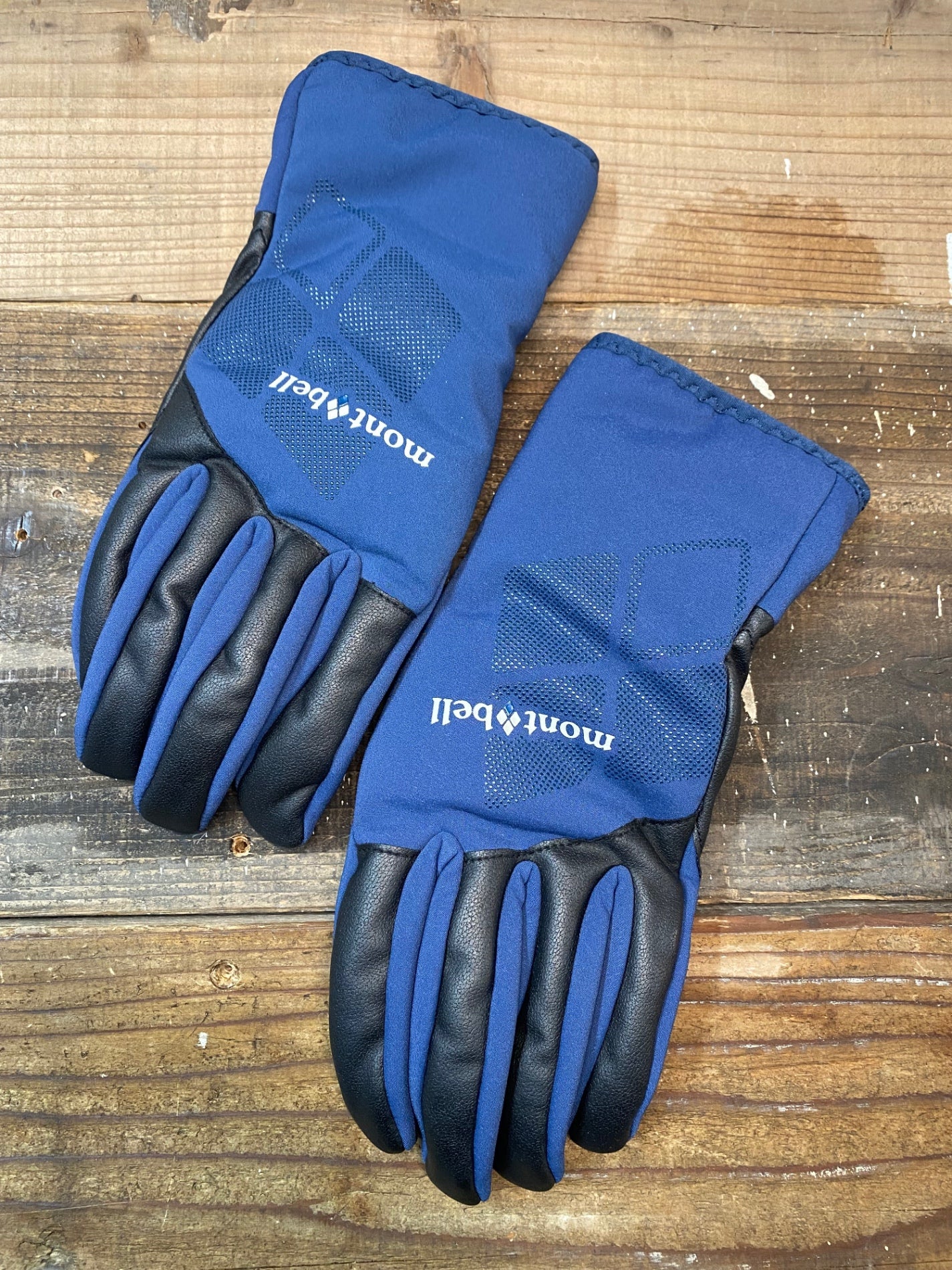 IP117 モンベル mont-bell 長指 グローブ 紺 黒 M 裏起毛 GORE-TEX INFINIUM