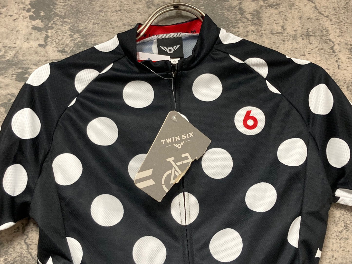 IW597 ツインシックス TWIN SIX 半袖 サイクルジャージ 水玉 白黒 women's S 未使用品