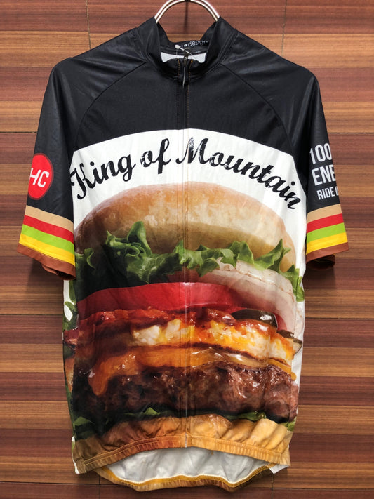 IS972 Fma 半袖 サイクルジャージ 黒 白 L