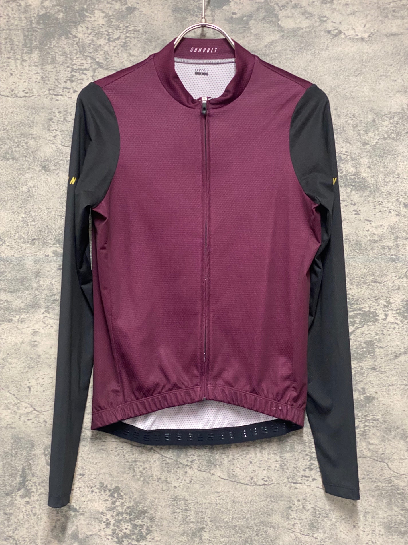 IZ216 サンボルト SUNVOLT 長袖 サイクルジャージ バーガンディ 黒 S