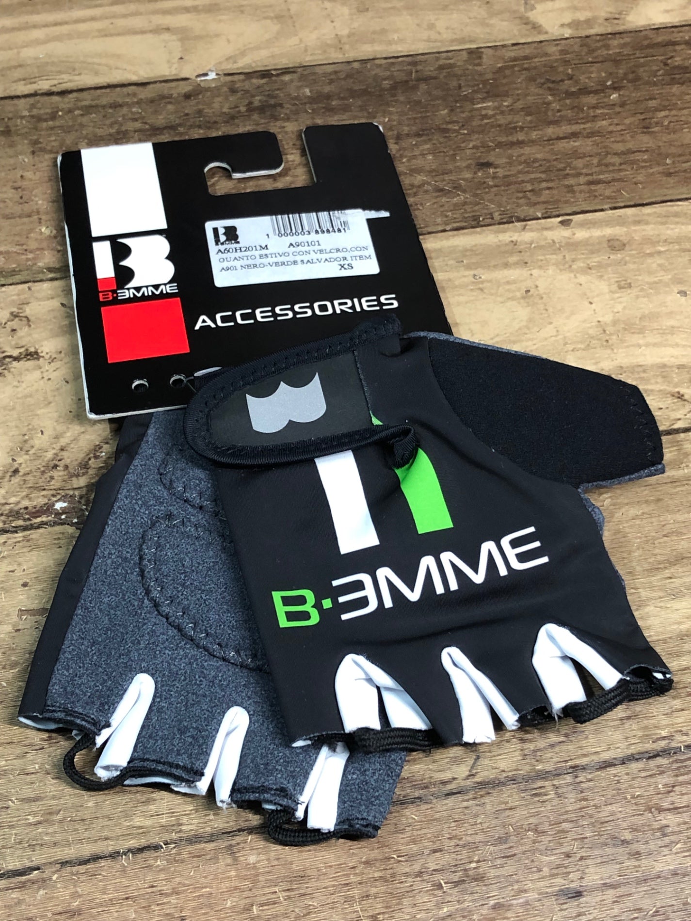 HO859 ビエンメ BIEMME 16SS STRAPS GLOVE サイクルグローブ BLK/GRN Black/Green XS