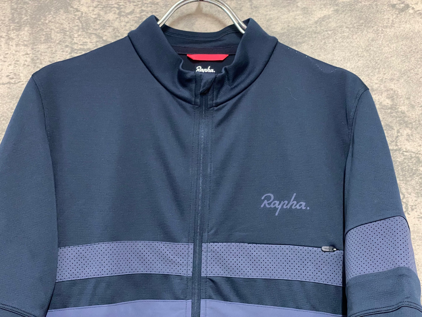 JB051 ラファ Rapha BREVET LIGHTWEIGHT JERSEY 半袖 サイクルジャージ 紺 L