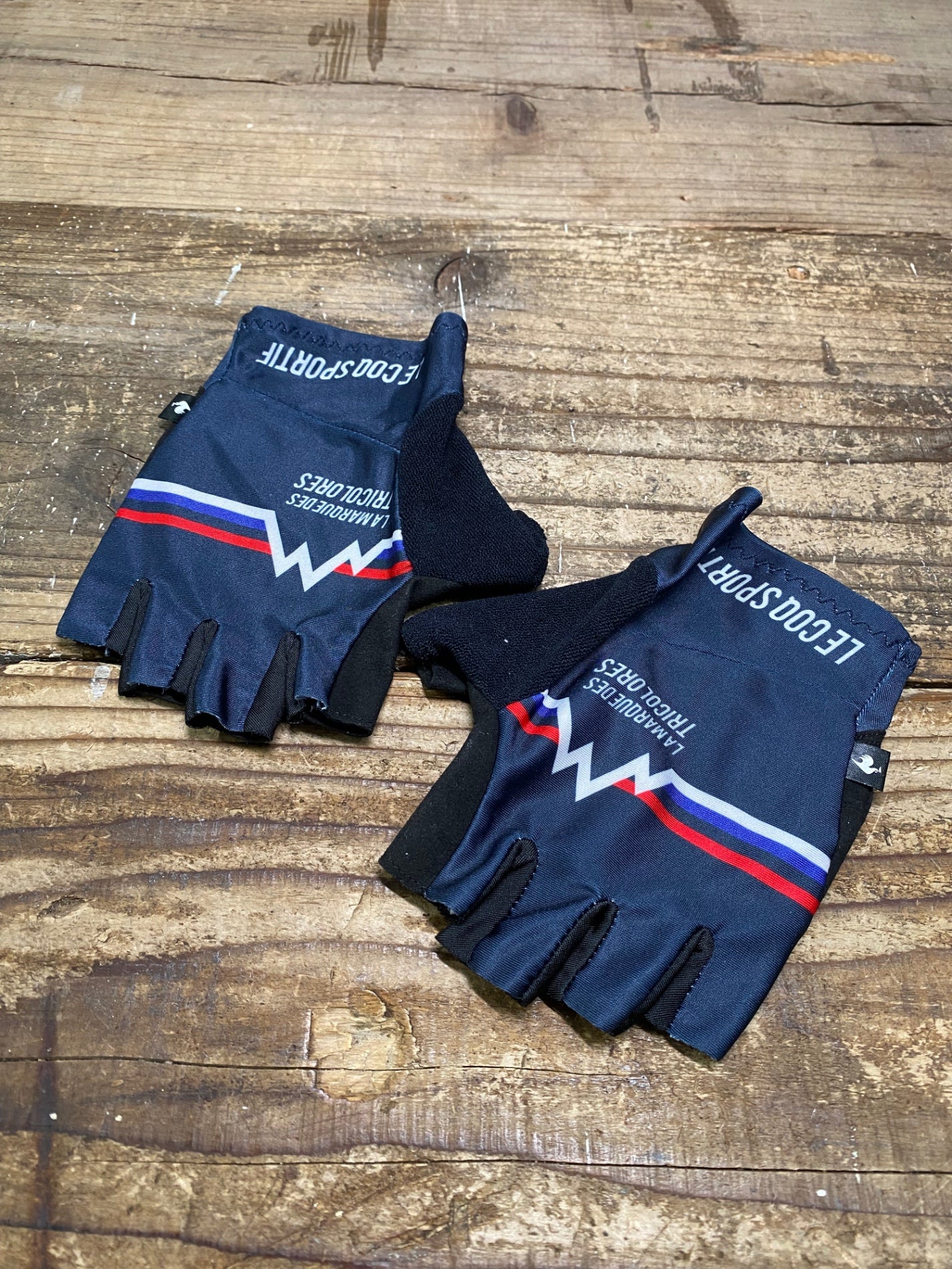IW368 ルコックスポルティフ le coq sportif 指切 サイクルグローブ 紺 M