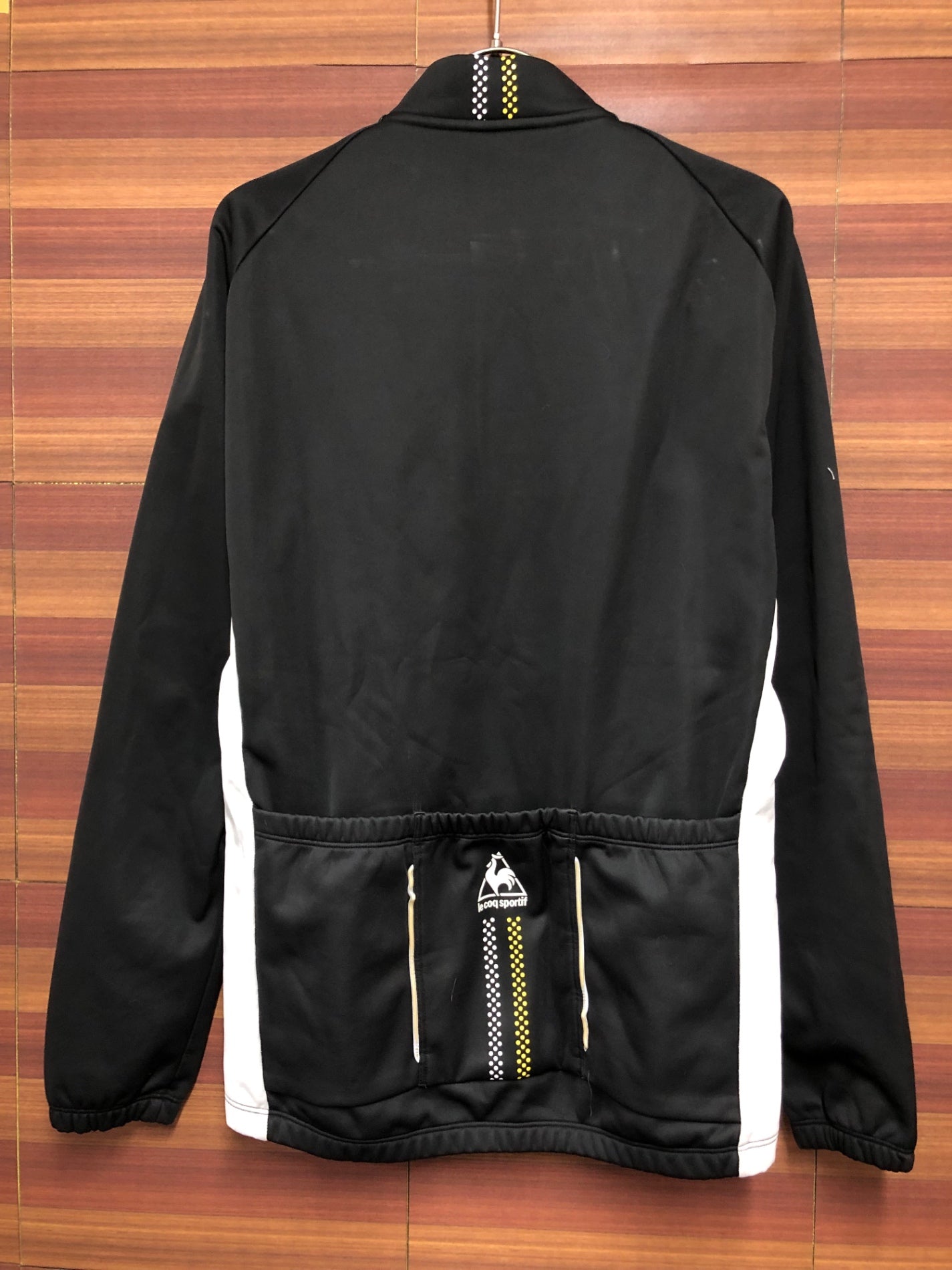 IO078 ルコックスポルティフ le coq sportif 長袖 サイクルジャケット 黒 白 O 裏起毛