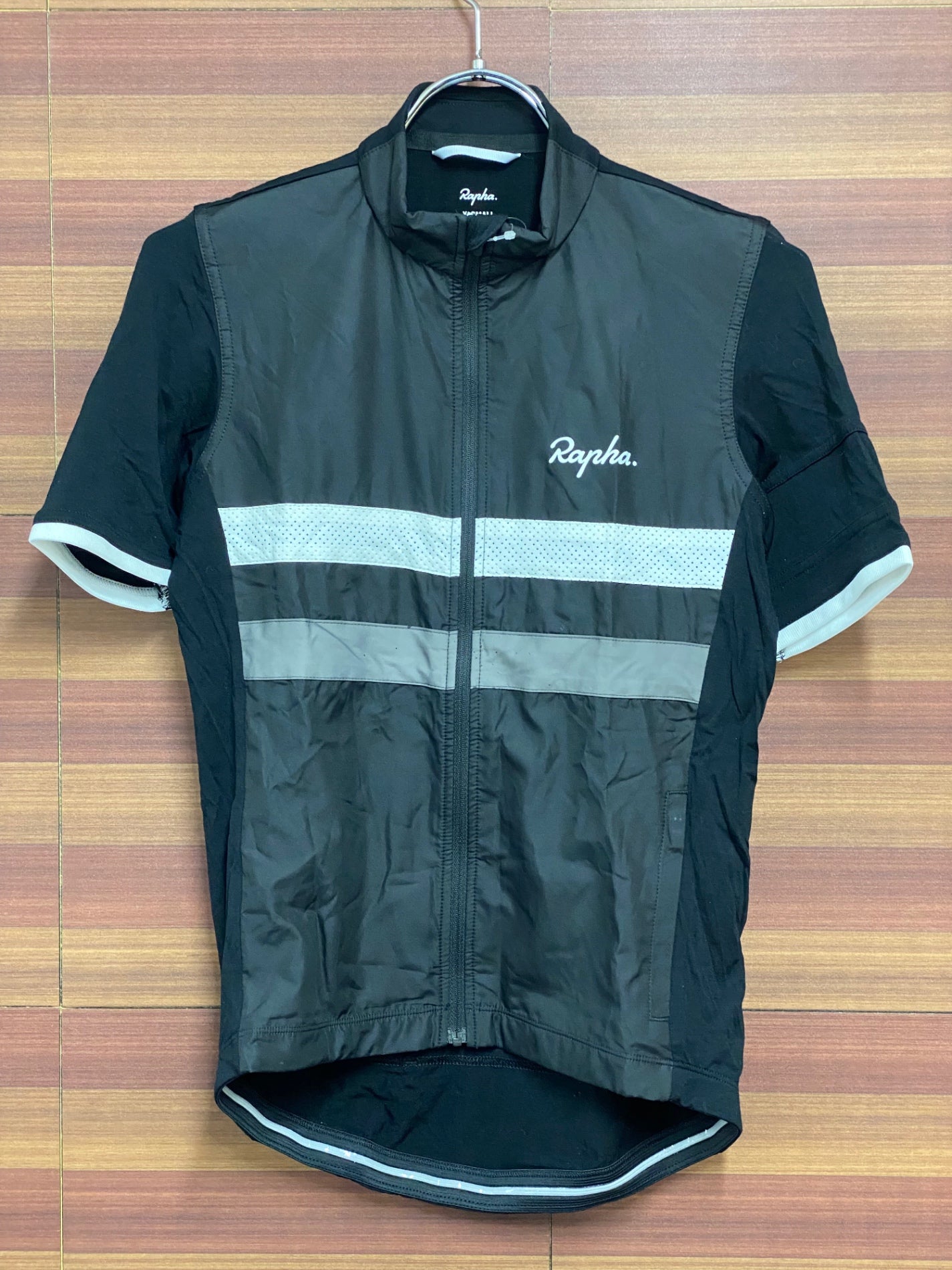 HU513 ラファ Rapha MEN'S SHORT SLEEVE WINDBLOCK BREVET JERSEY 半袖 サイクルジャージ 黒 XS