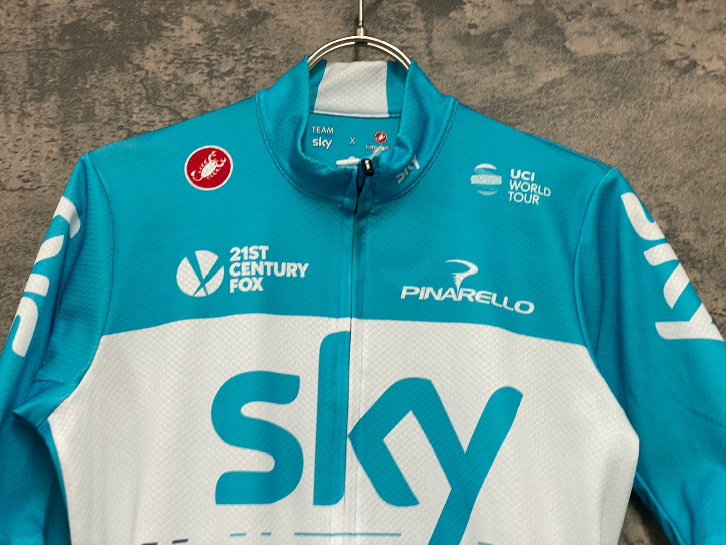 JC801 カステリ CASTELLI PODIO JERSEY 半袖 サイクルジャージ 水色 M TEAM sky