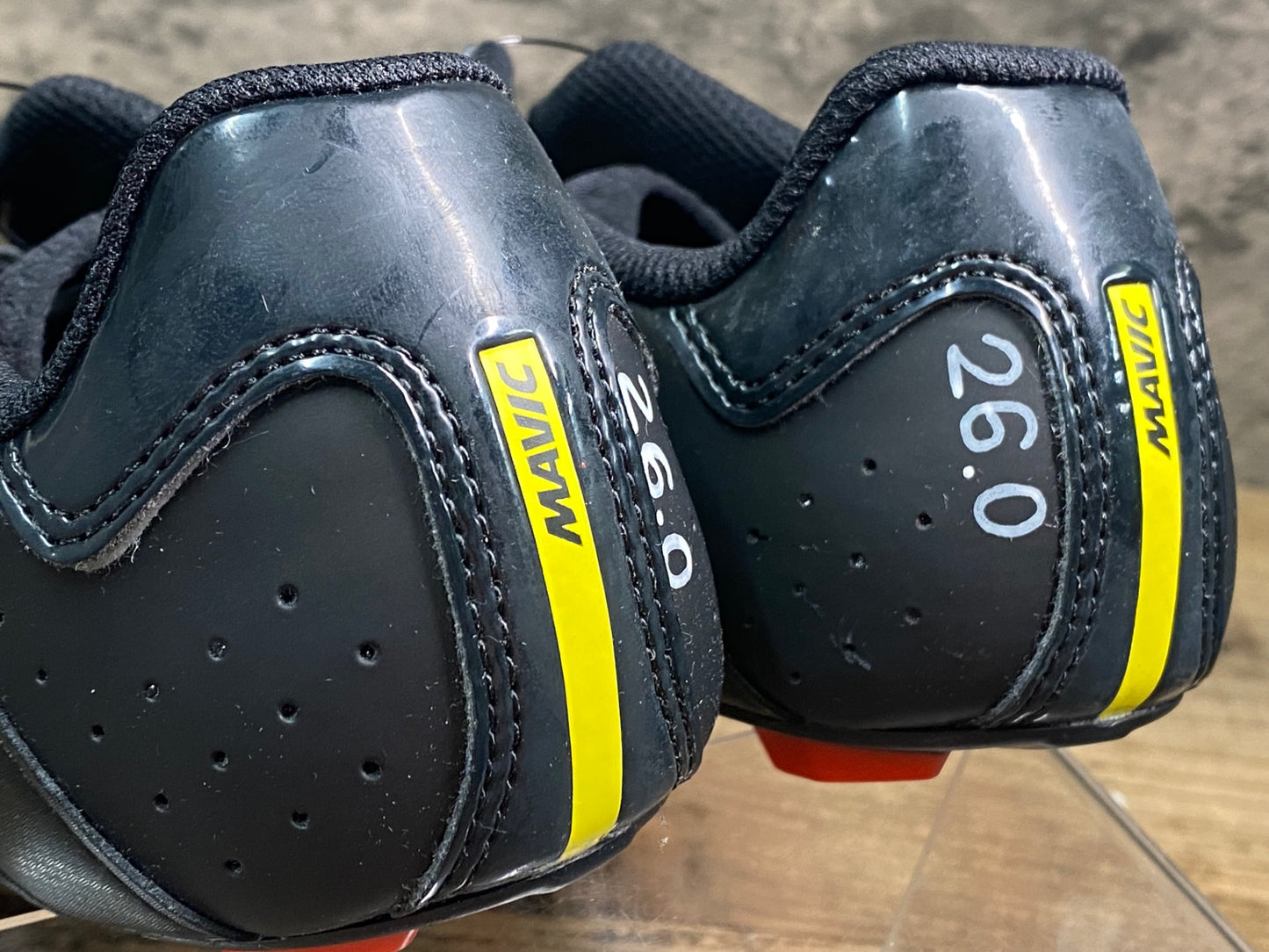 JC687 未使用品 マヴィック MAVIC COSMIC ELITE ビンディングシューズ 黒白 EU41 1/3 SPDアタッチメント ペン字あり
