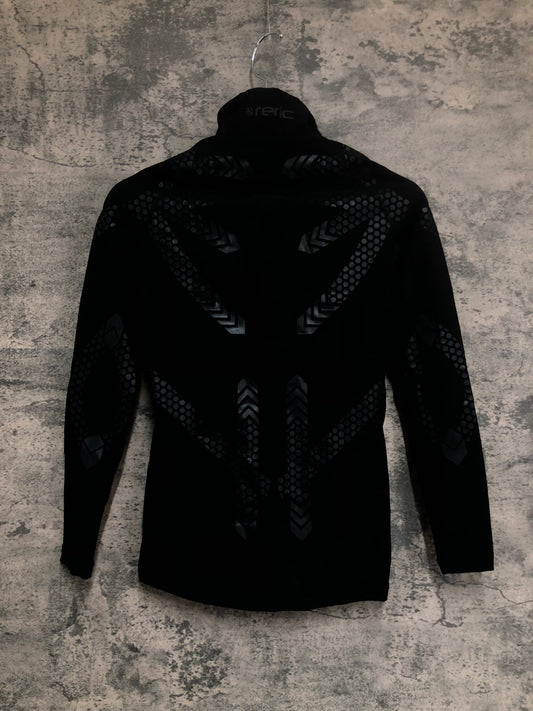 IX040 レリック reric 長袖 ミドルレイヤー 黒 S 裏起毛 ハーフジップ