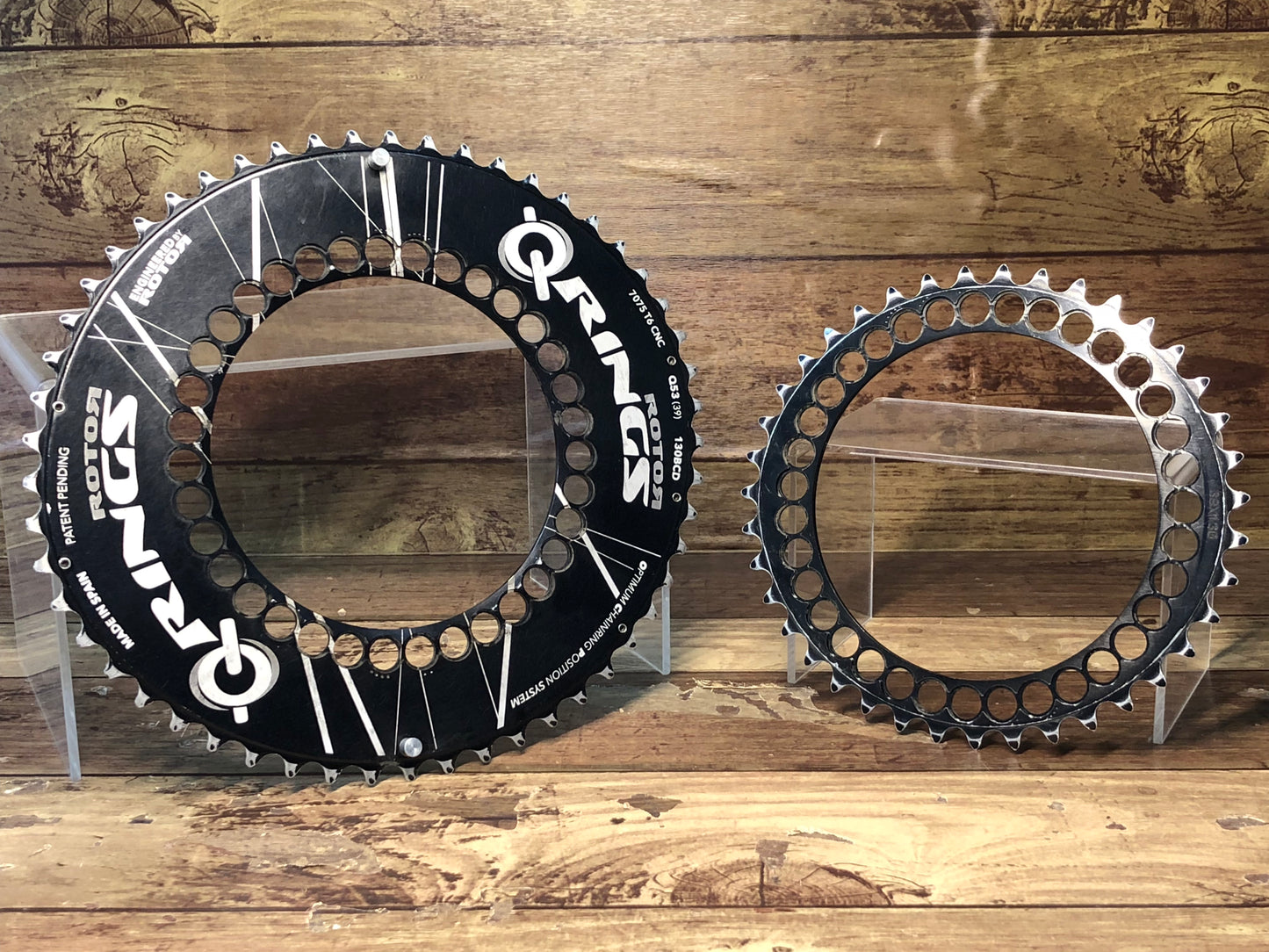 HL285 ローター ROTOR Q-RINGS 53/39T チェーンリング セット 11S ※アウター刃の摩耗が強いためジャンク