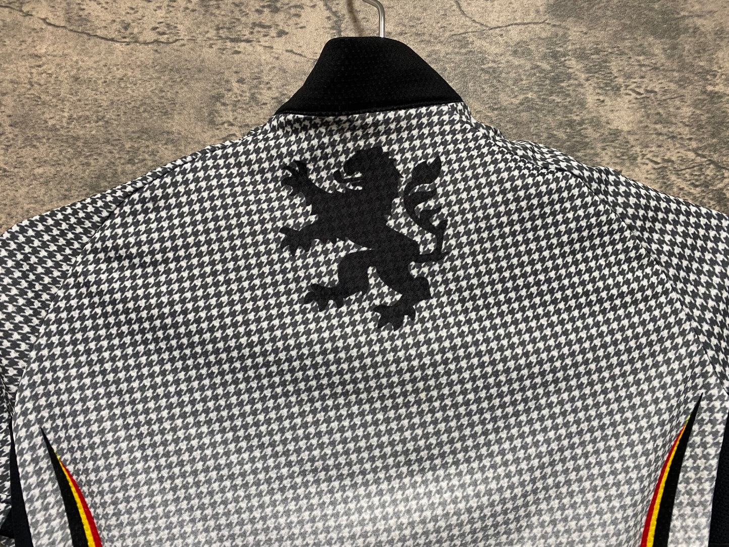 JD271 リオンドカペルミュール Lion de KAPELMUUR 半袖 サイクルジャージ 黒 白 千鳥 M