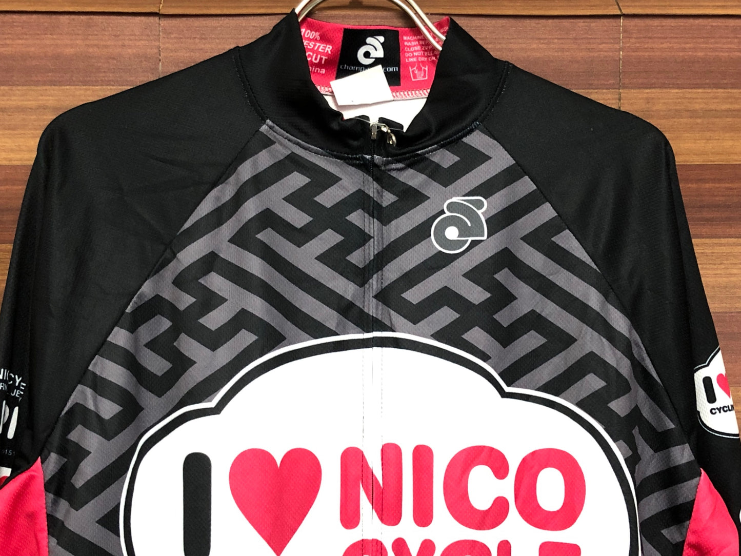 IS998 チャンピオンシステム Champion System 長袖 サイクルジャージ 黒 ピンク L