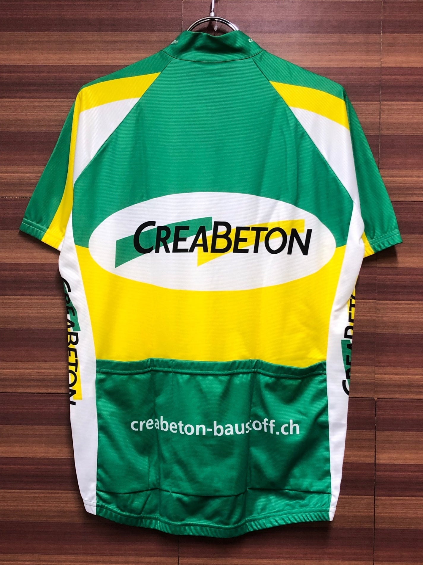 ID337 サンティーニ Santini 半袖サイクルジャージ 緑黄白 L Crea Beton