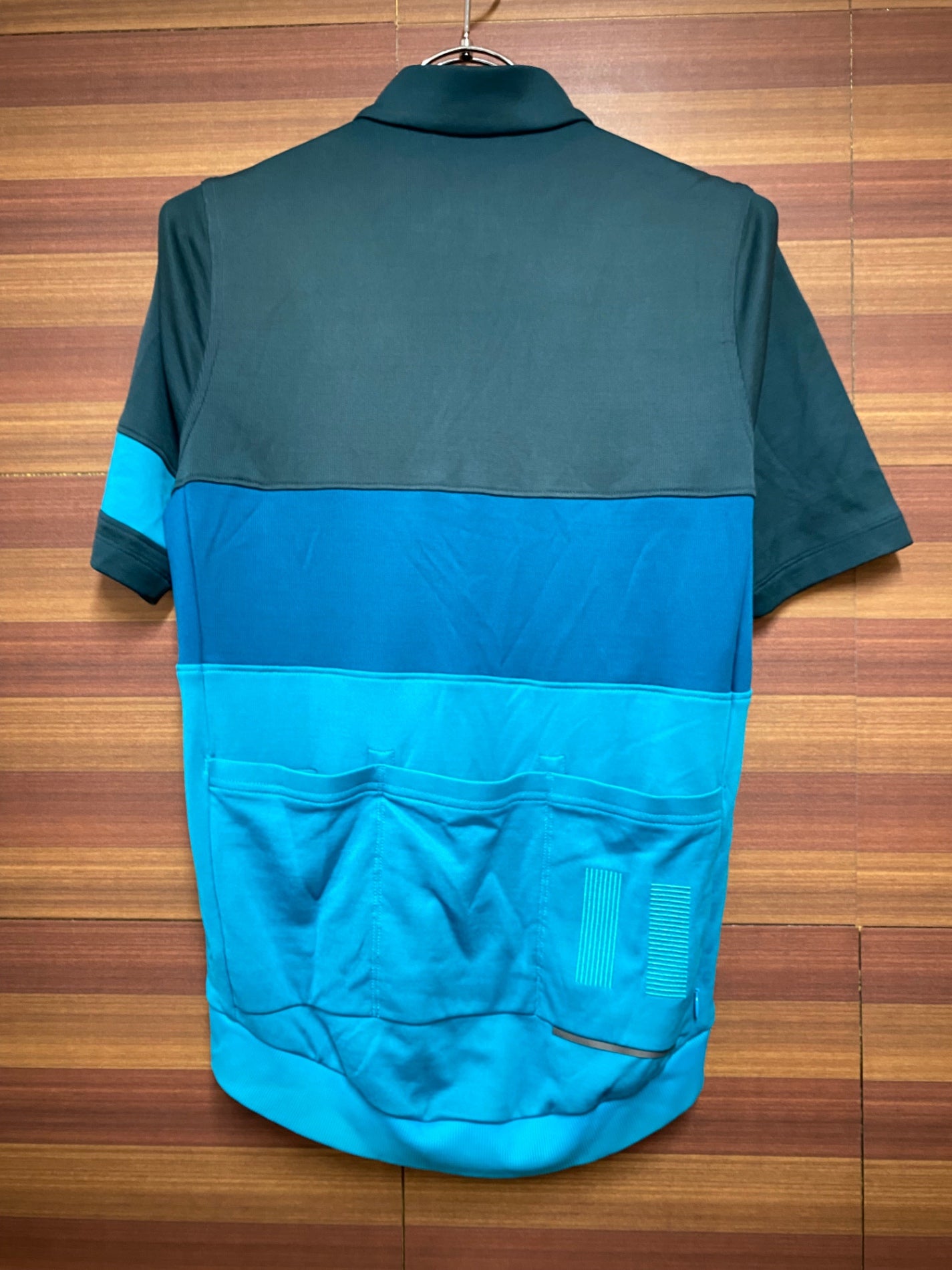 ID485 ラファ Rapha SHORT SLEEVE TRICOLOUR JERSEY 半袖 深緑 ターコイズ S