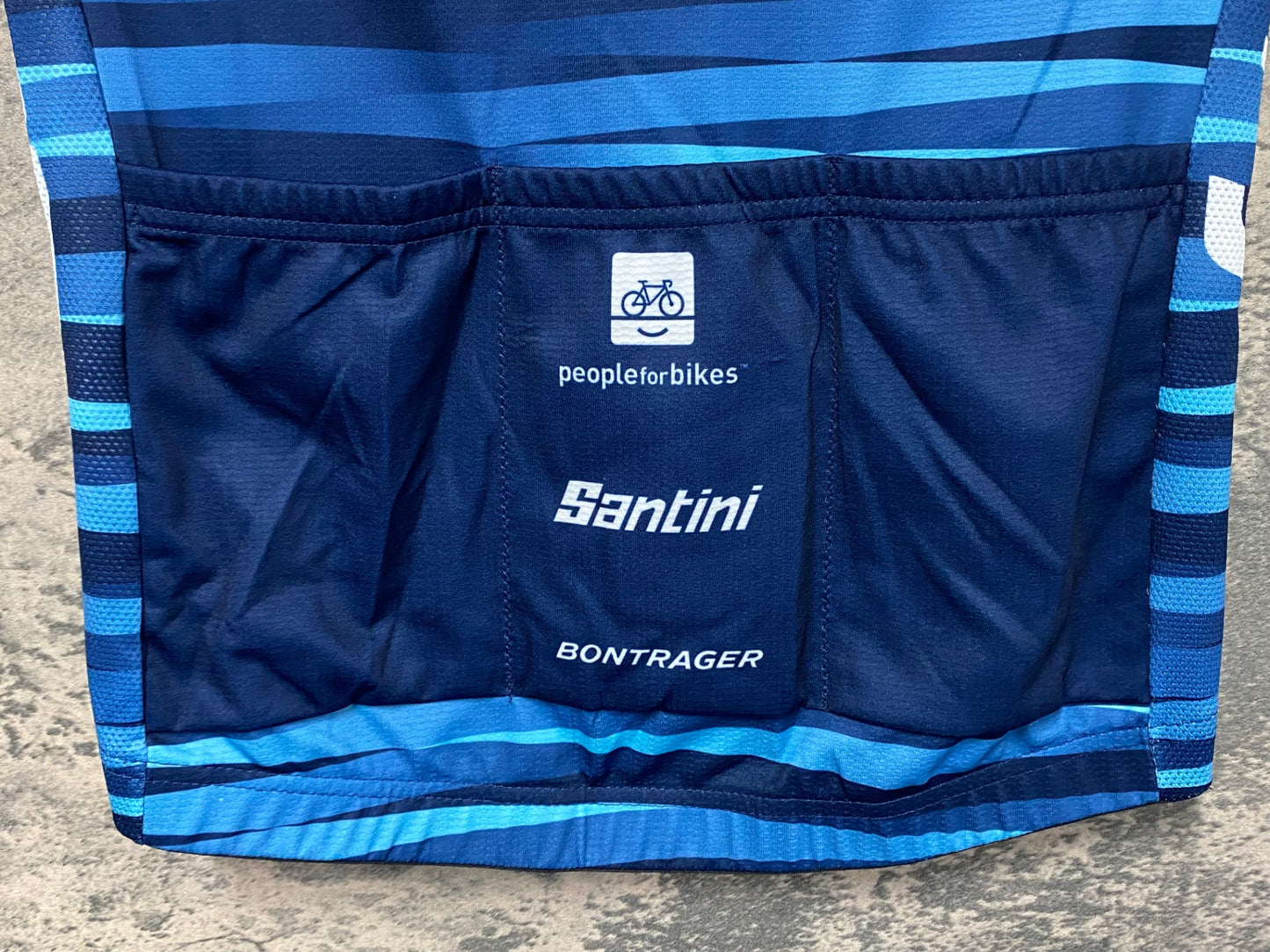 IZ148 サンティーニ Santini 半袖 サイクルジャージ 紺 白 S TREK Segafred