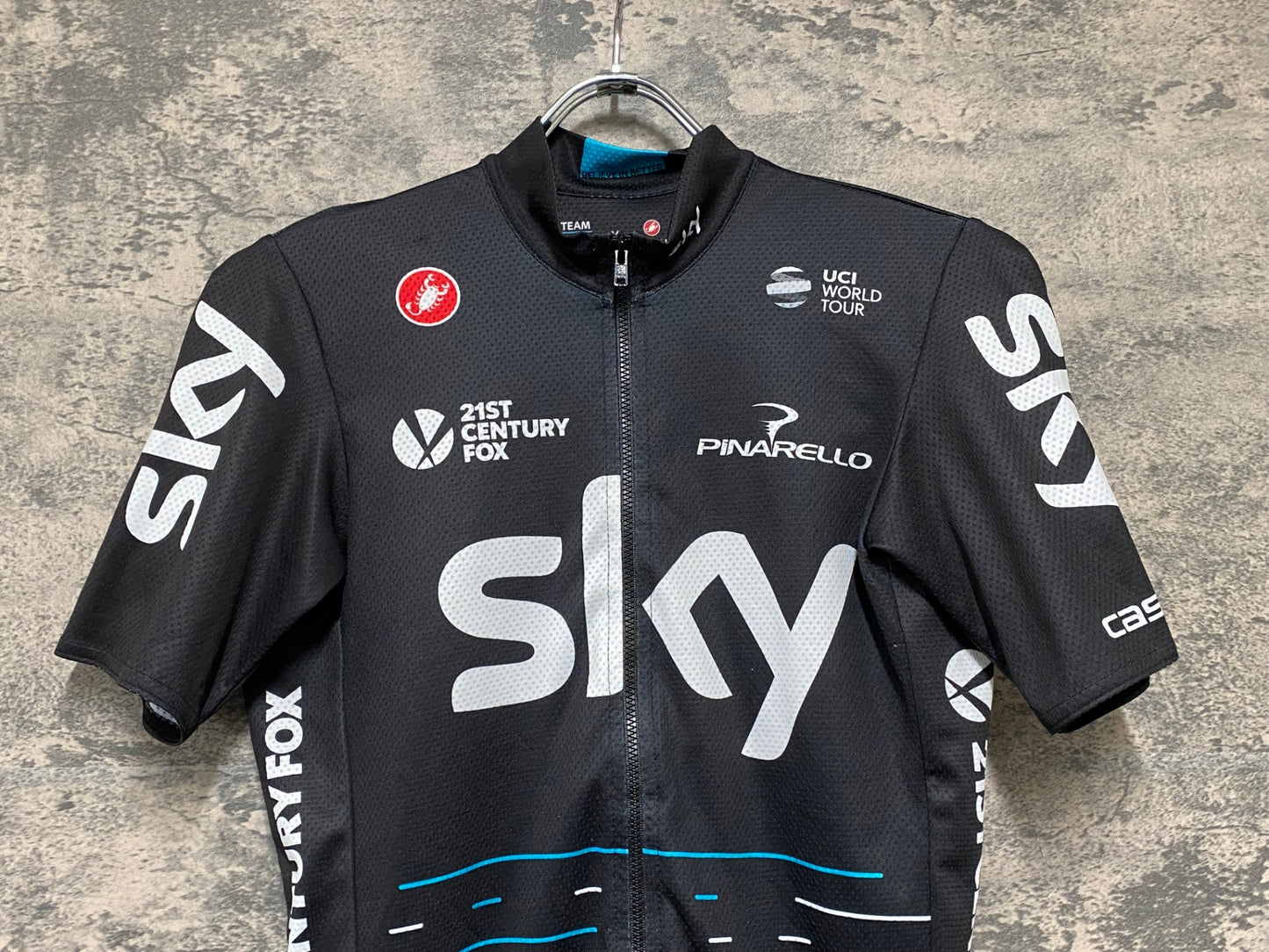 JC803 カステリ CASTELLI 半袖 サイクルジャージ 黒 S TEAM sky