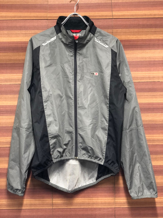 IS956 POLO SPORT 長袖 ウィンドブレイカー グレー 黒 S ※プリント割れ