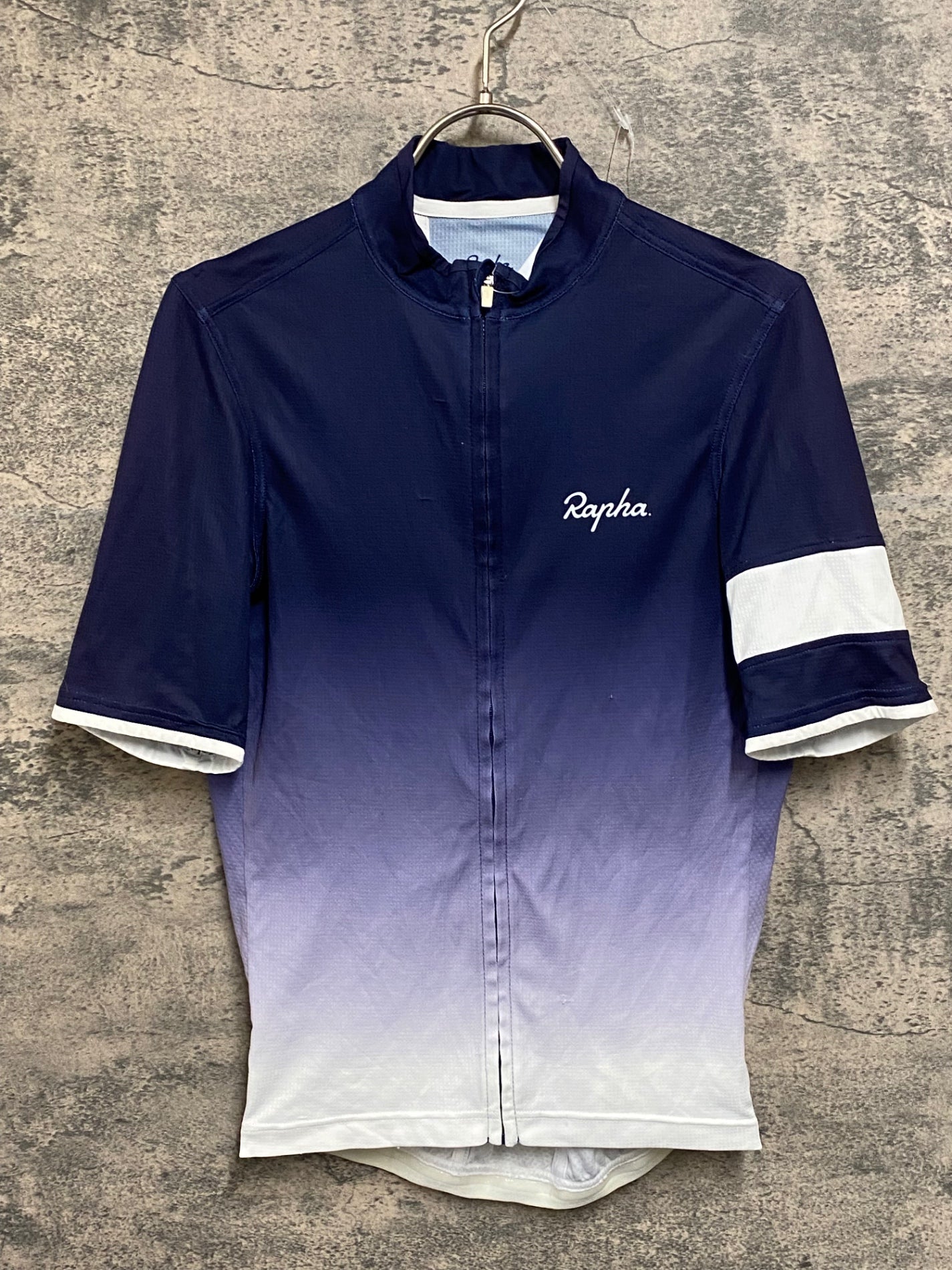 JC253 ラファ Rapha SUPER LIGHT WEIGHT JERSEY 半袖 サイクルジャージ 紺 白 M