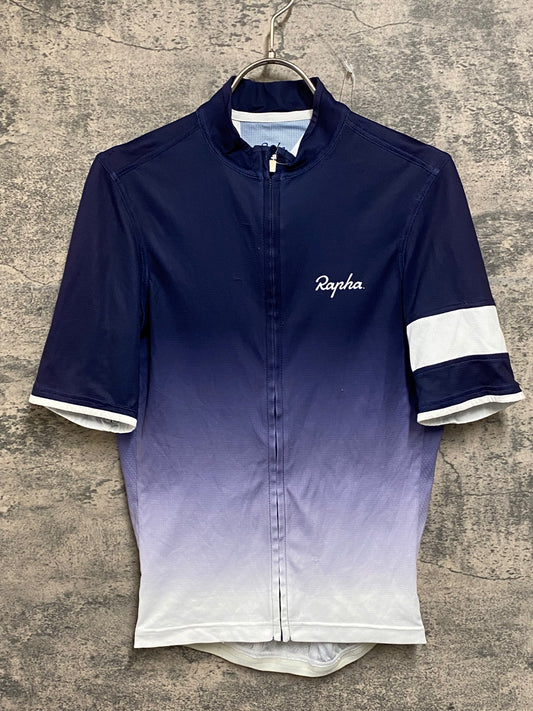 JC253 ラファ Rapha SUPER LIGHT WEIGHT JERSEY 半袖 サイクルジャージ 紺 白 M