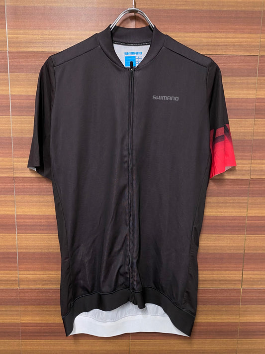 IR995 シマノ SHIMANO 半袖 サイクルジャージ 黒 赤 L