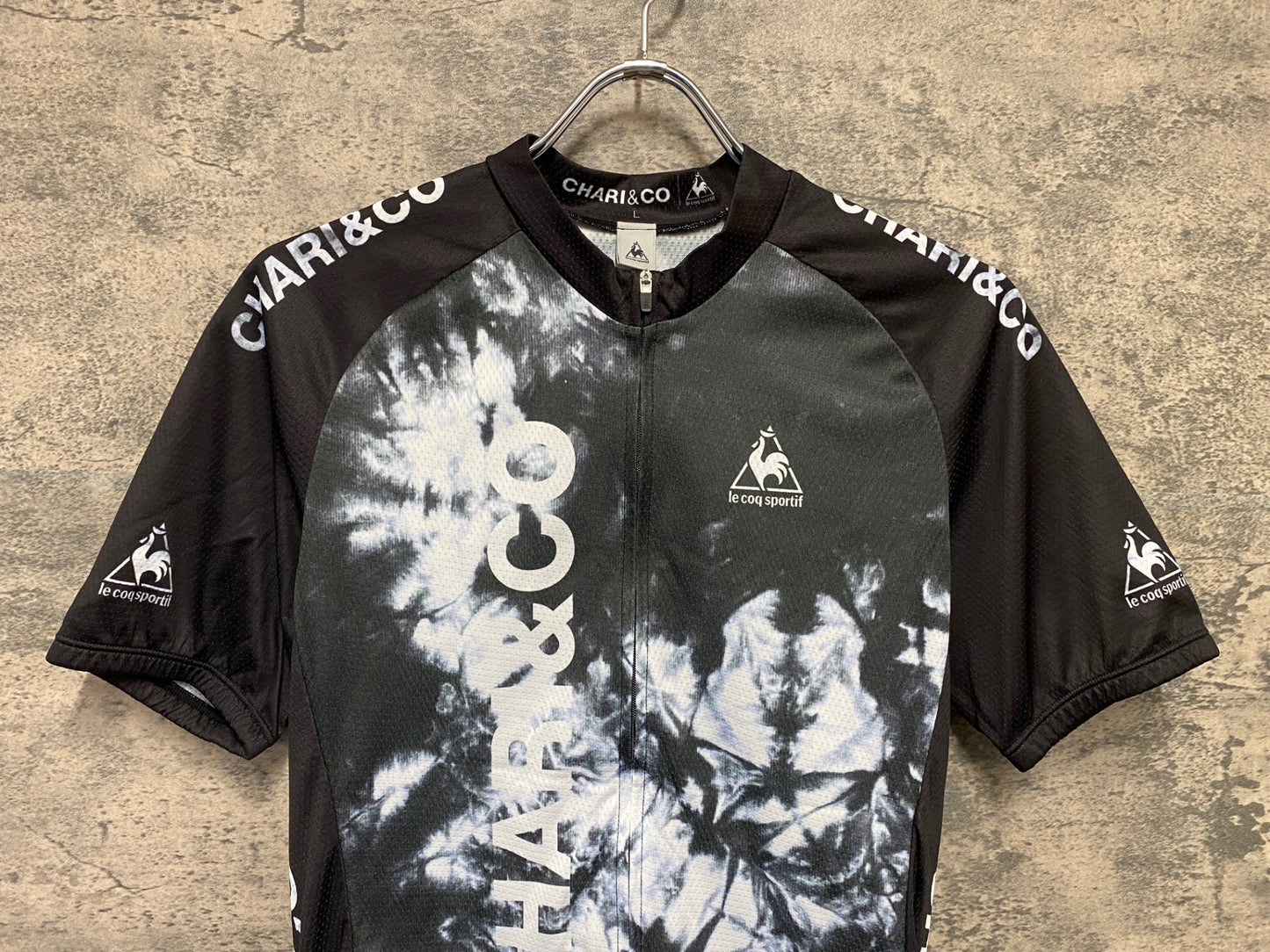 IY692 ルコックスポルティフ le coq sportif 半袖 サイクルジャージ 黒 L CHARI&CO