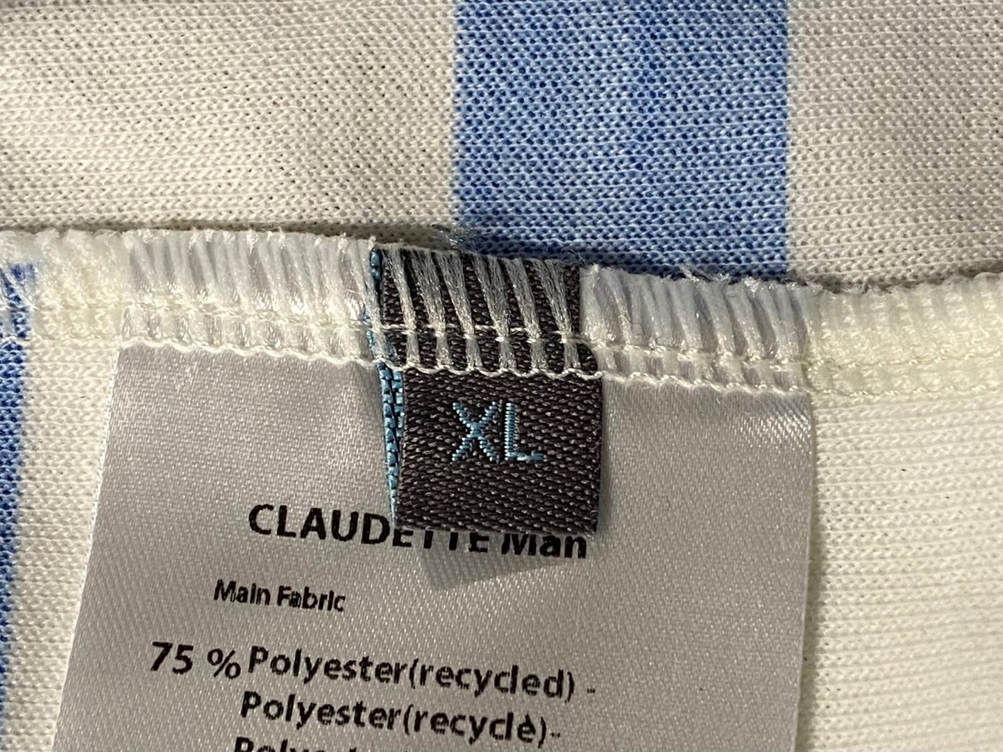 IO566 カフェドシクリステ CAFE DU CYCLISTE 長袖 サイクルジャージ 白青 ボーダー XL