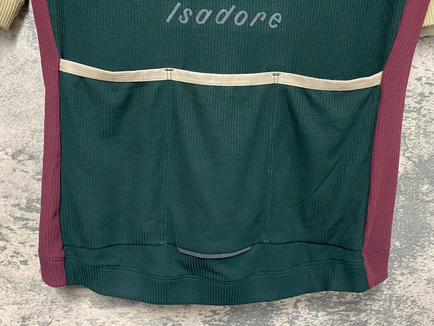 IZ142 イザドア Isadore 半袖 サイクルジャージ カーキ バーガンディ S