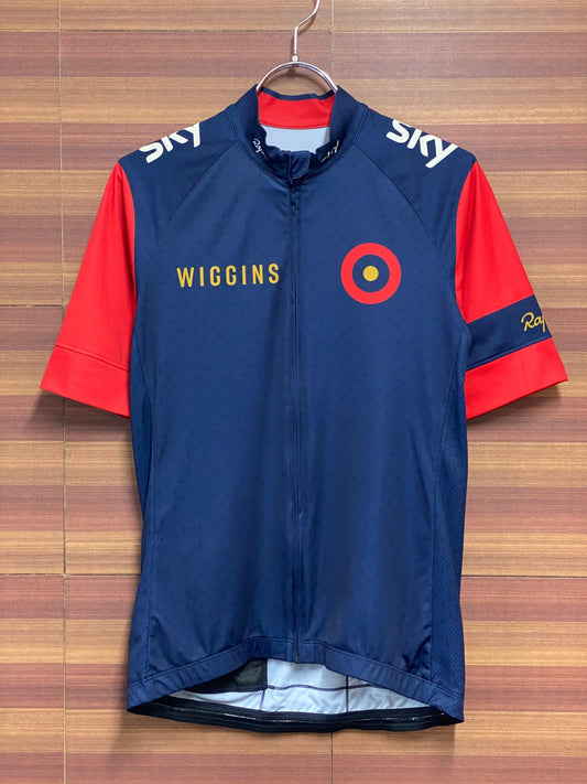 HT989 ラファ Rapha WIGGINS REPLICA JERSEY 半袖 サイクルジャージ 紺 赤 M ※擦れ