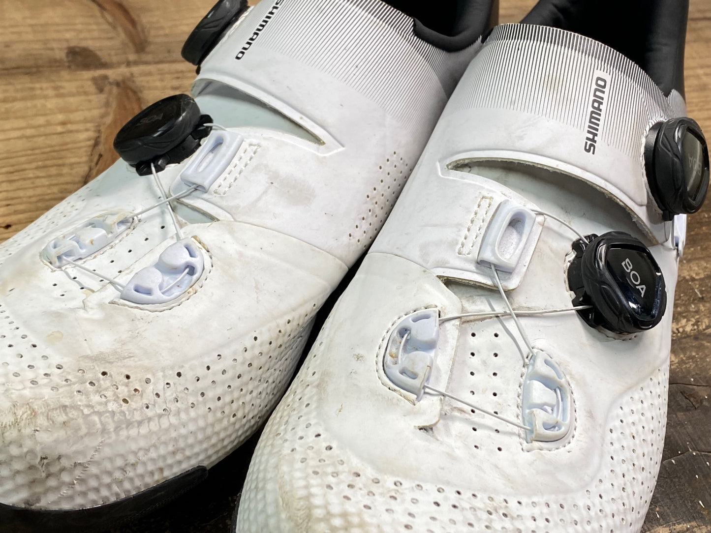 IZ398 シマノ SHIMANO RC7 SHRC702M W01 S ビンディングシューズ SPD-SL BOA EU46 白黒