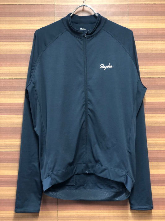 IK629 ラファ Rapha CORE LONG SLEEVE JERSEY 長袖 サイクルジャージ 紺 XL 裏起毛