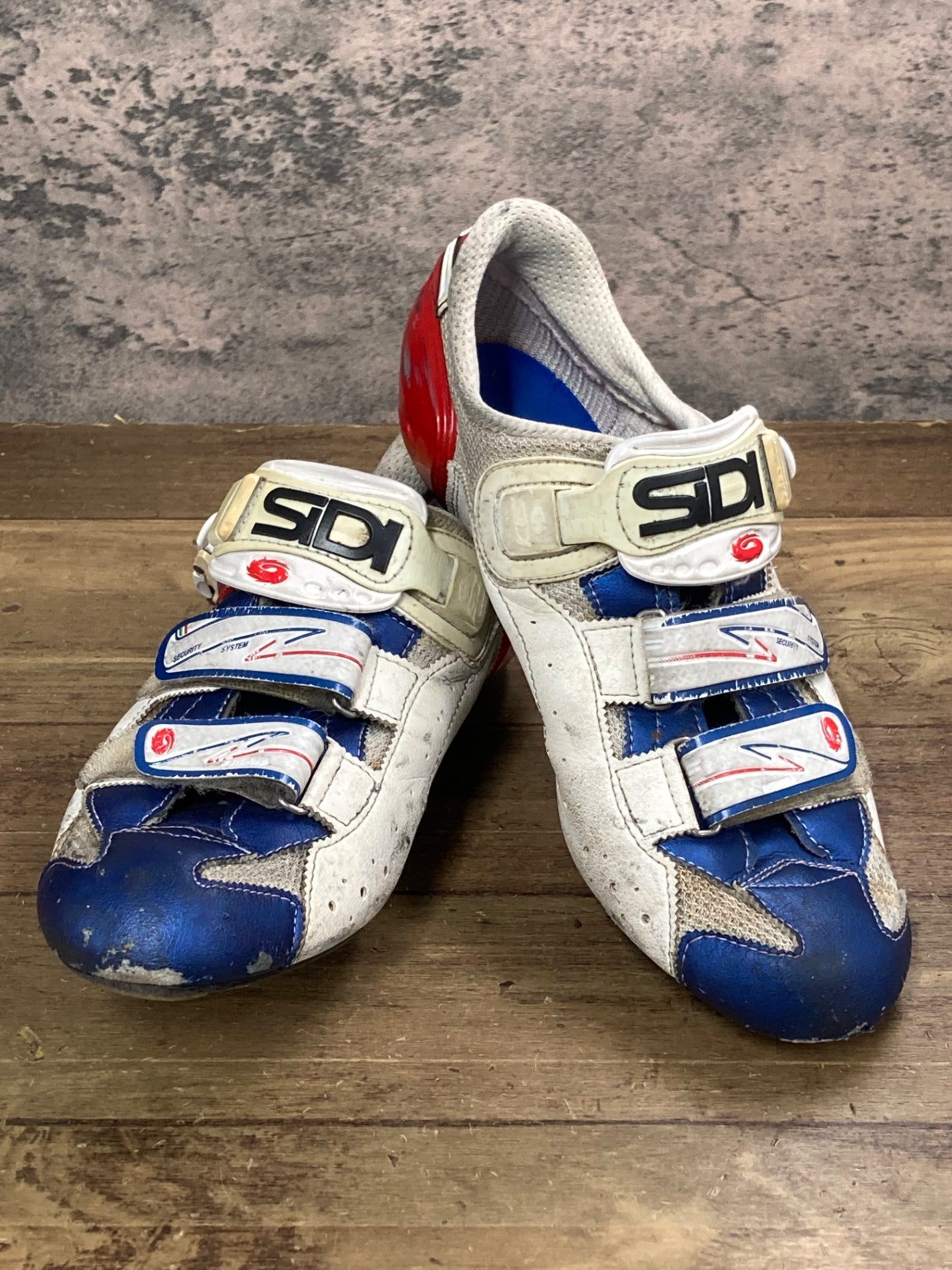 IY969 シディ SIDI Five Fit ビンディングシューズ 白 青 EU42 SPD-SL