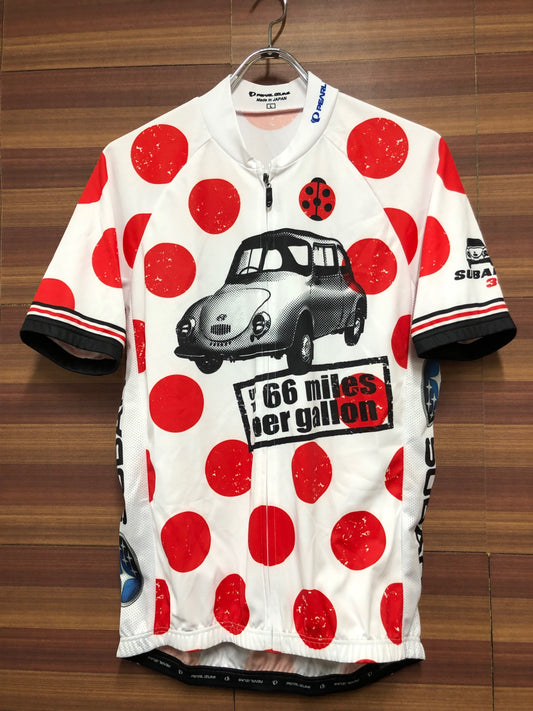 IL447 パールイズミ PEARL iZUMi 半袖 サイクルジャージ 白 赤 L SUBARU360