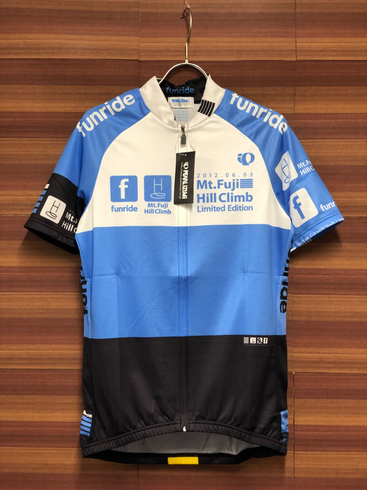 IN105 未使用 パールイズミ PEARL iZUMi 2012 富士ヒルクライム 半袖 サイクルジャージ L 白青