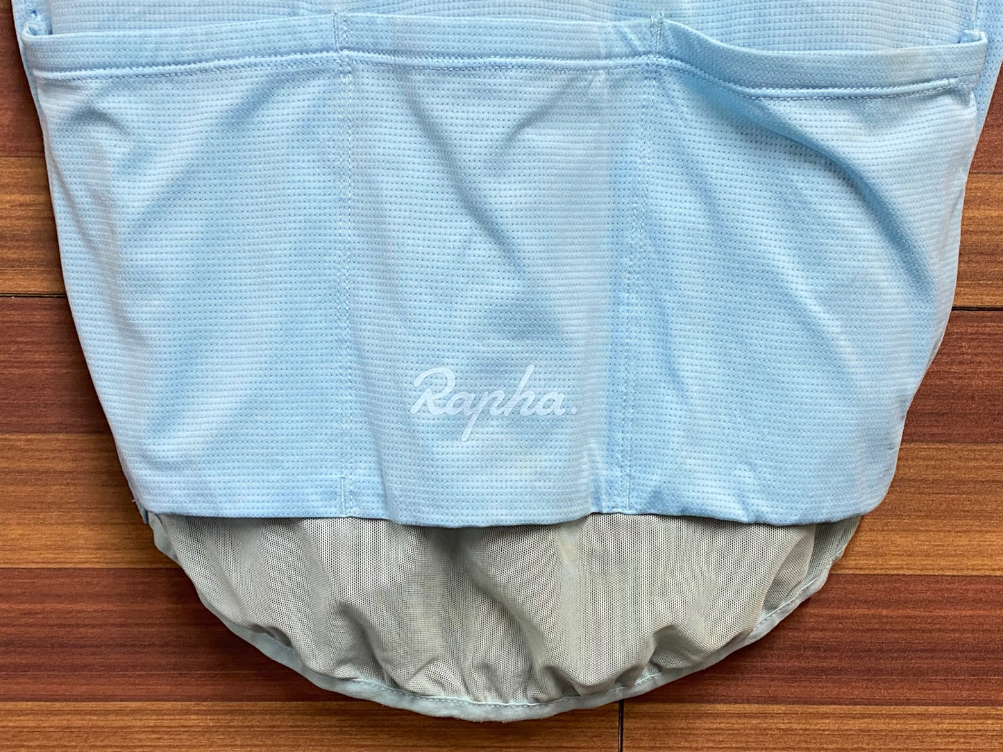 HT995 ラファ Rapha CLASSIC FLYWEIGHT JERSEY 半袖 サイクルジャージ 水色 S ※襟元の汚れ