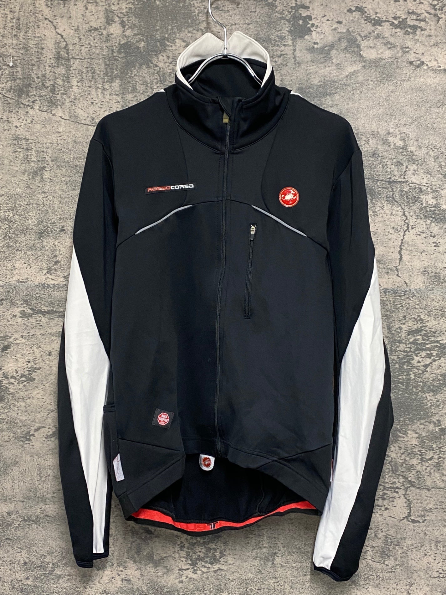 IZ651 カステリ CASTELLI ロッソコルサ ROSSO CORSA 長袖ジャージ 裏起毛 Lサイズ 黒