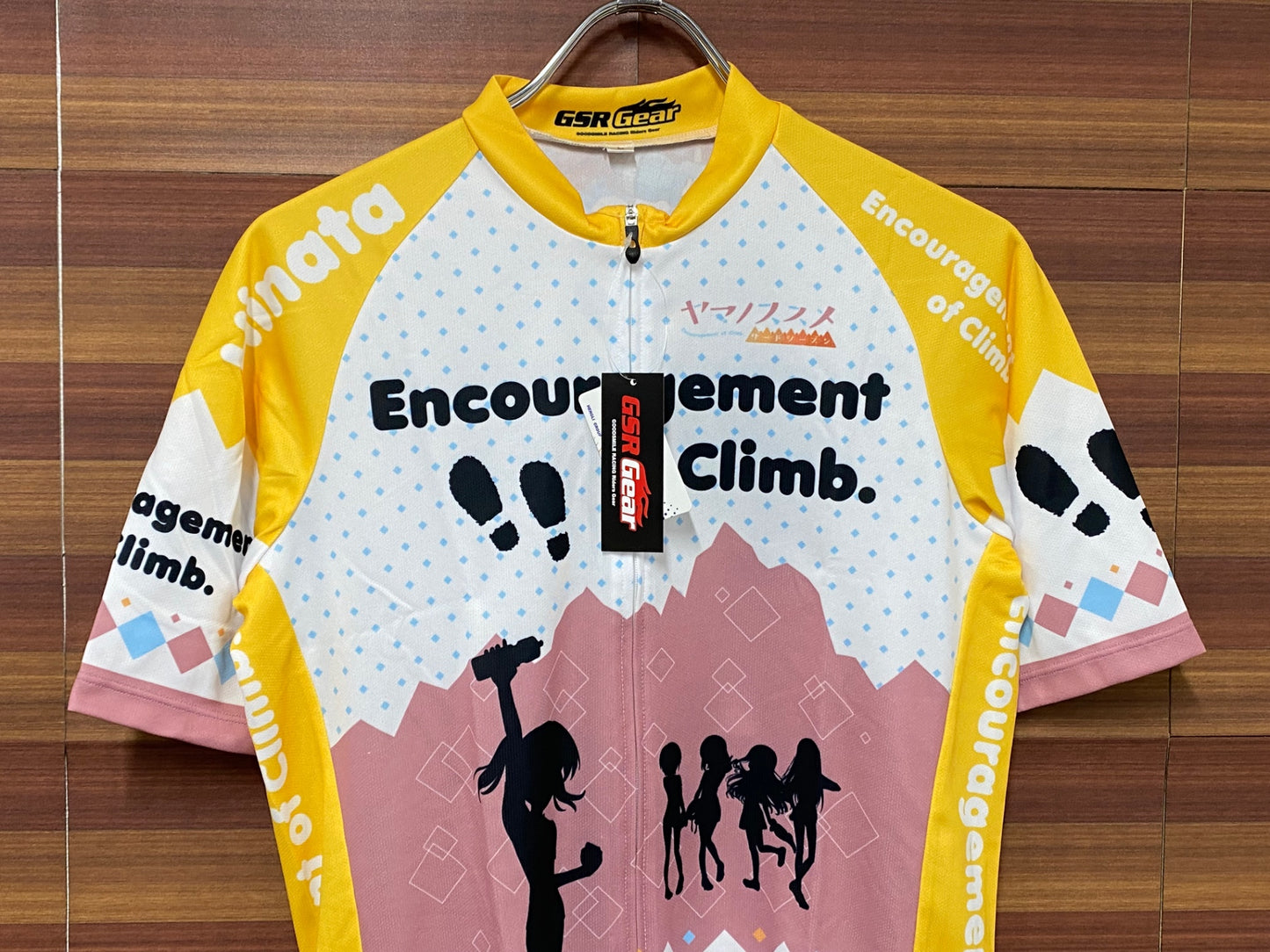 IS012 GSR GEAR 半袖 サイクルジャージ 白 黄 L ヤマノススメ 倉上ひなたVer.