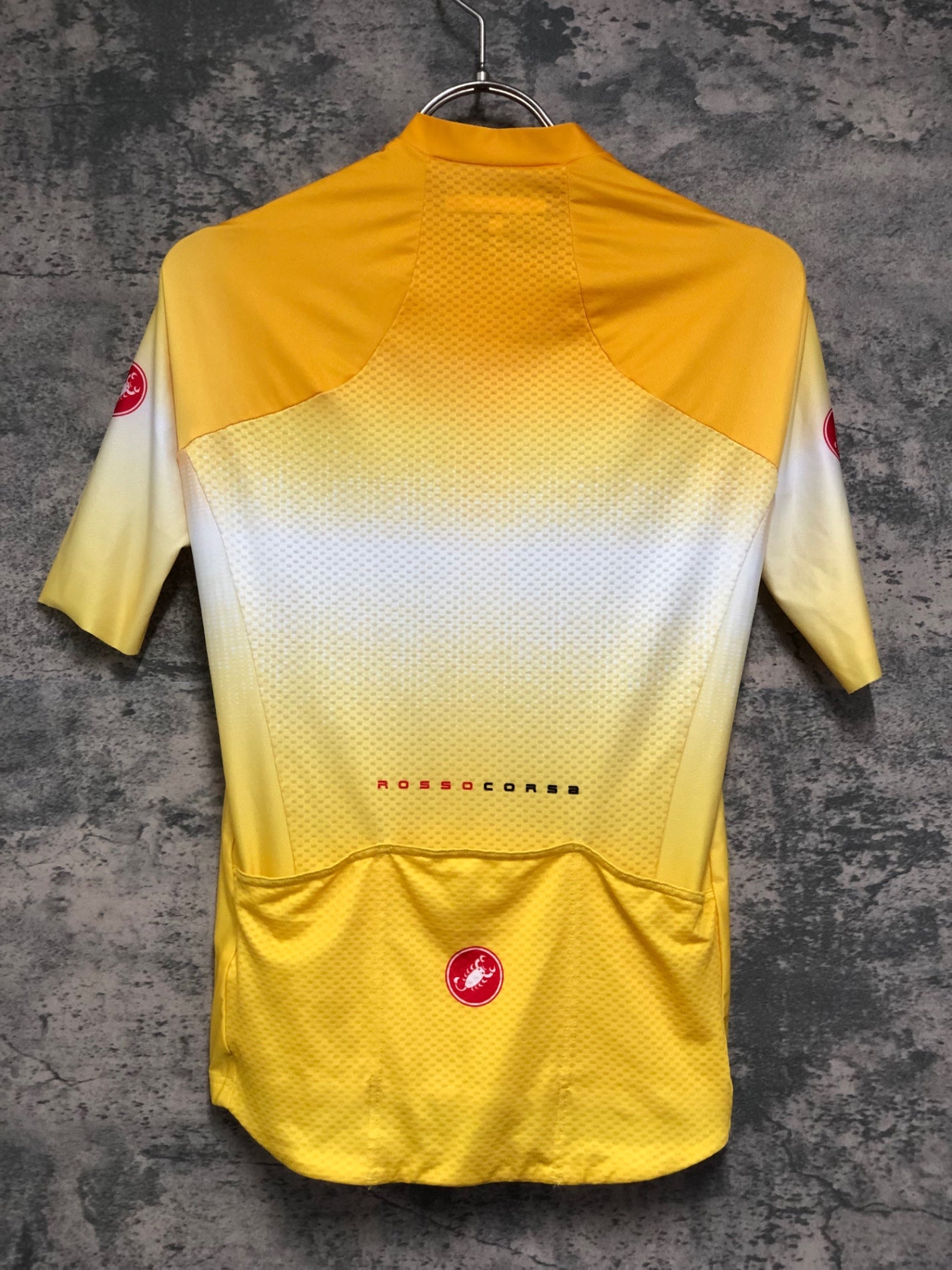 IX802 カステリ CASTELLI ROSSO CORSA 半袖 サイクルジャージ 白 黄 S